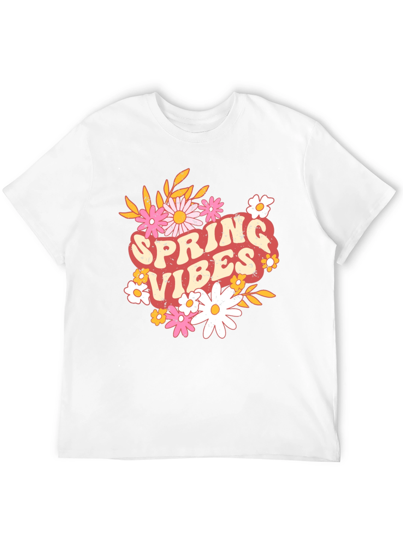 Spring Vibes Graphic Tee - Retro Floral T-Shirt