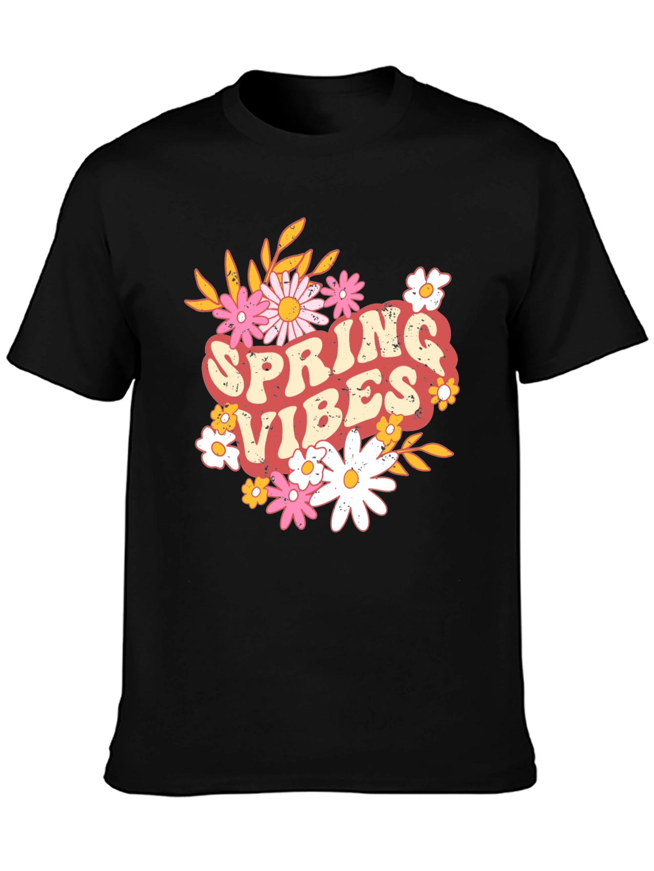 Spring Vibes Graphic Tee - Retro Floral T-Shirt