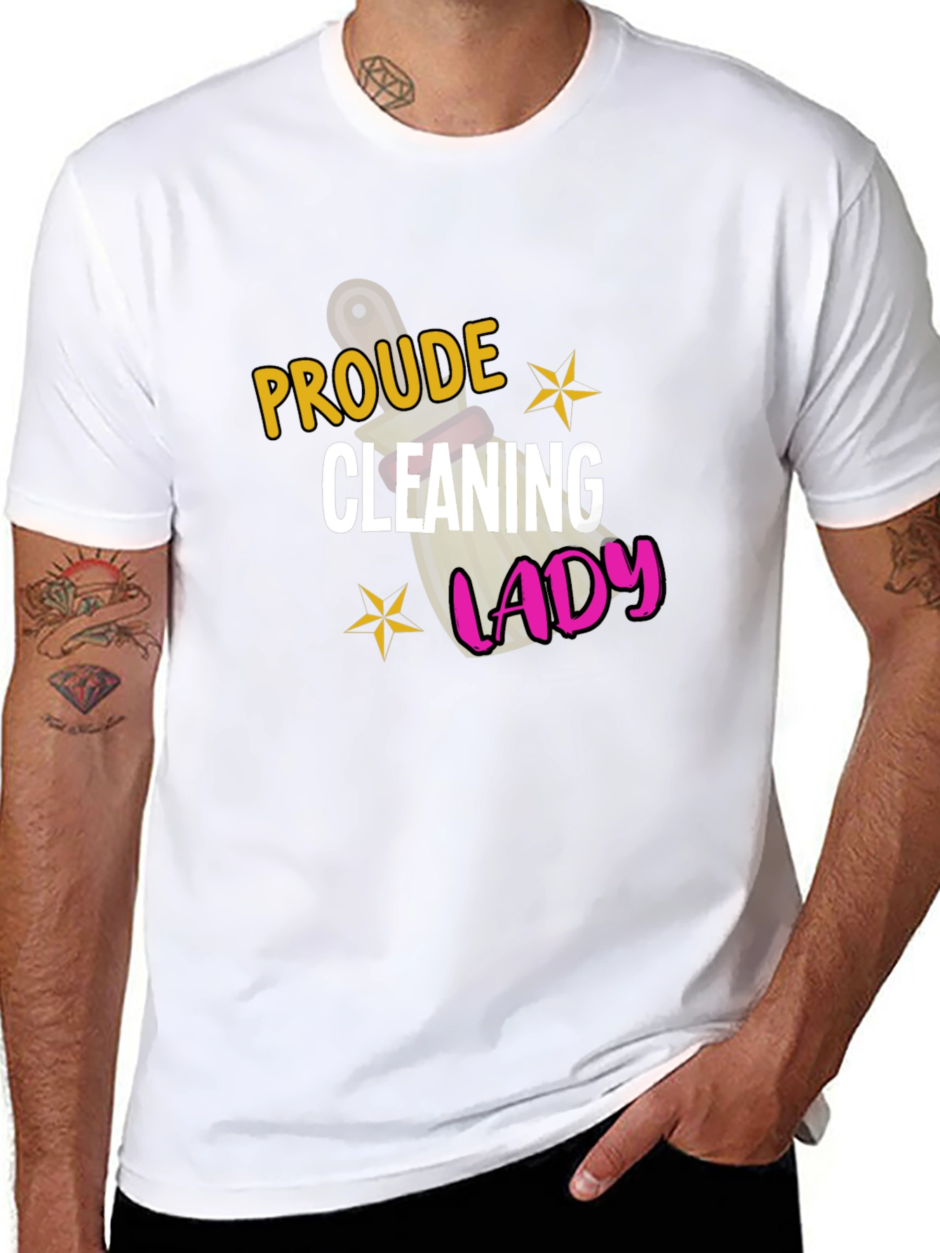 Proud Cleaning Lady Black Graphic Tee