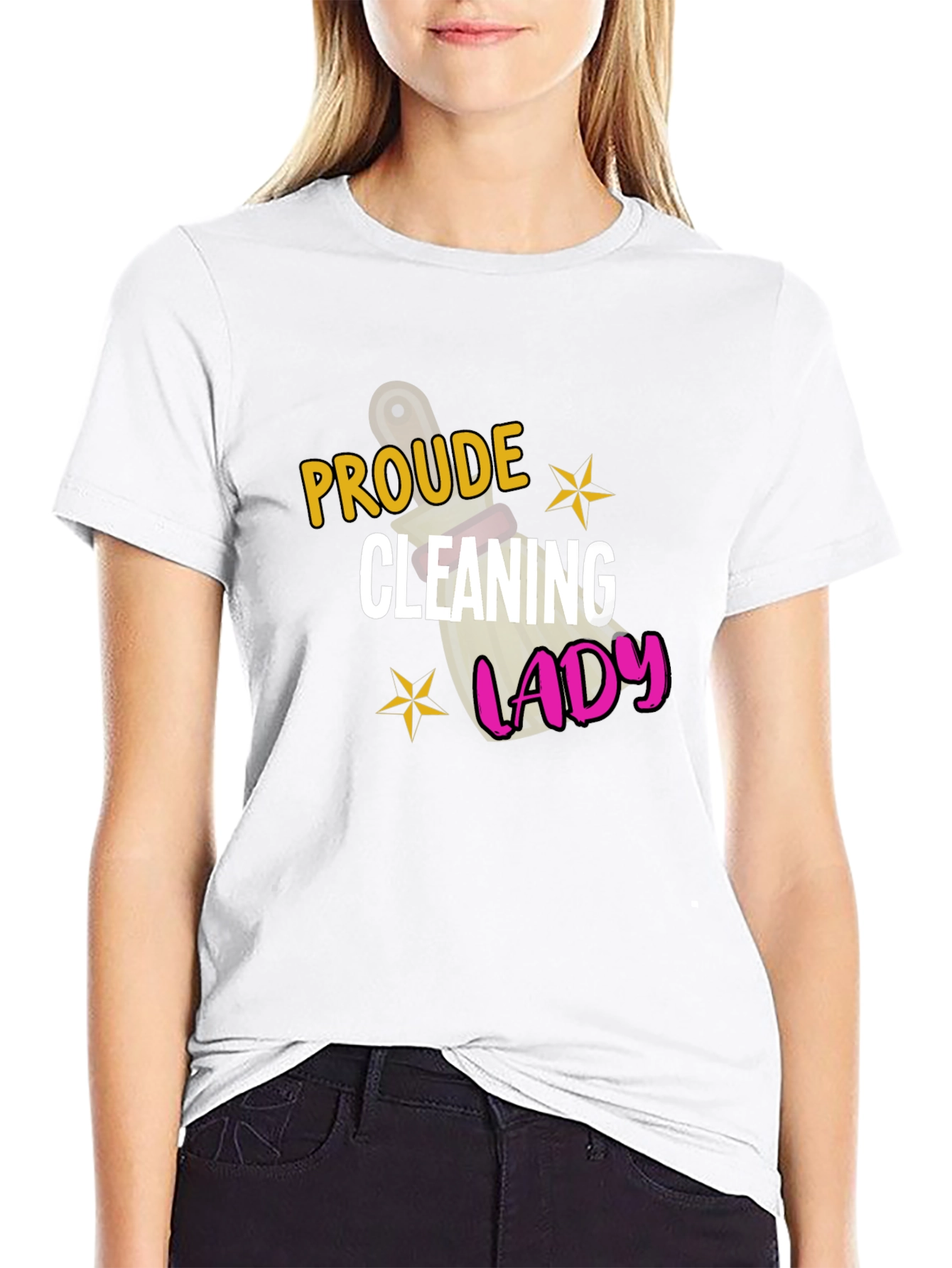 Proud Cleaning Lady Black Graphic Tee