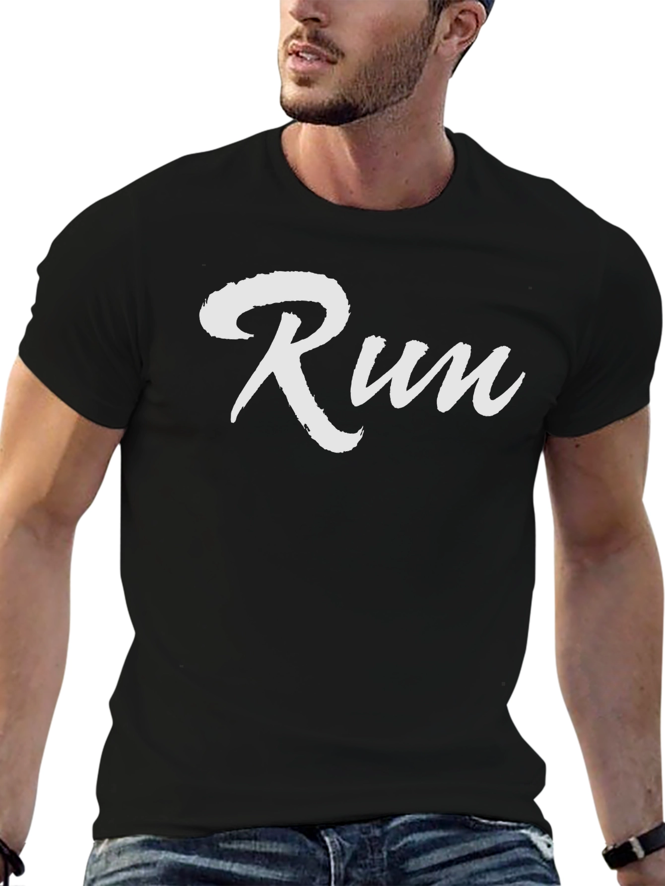 Run T-Shirt - Black Cotton Tee