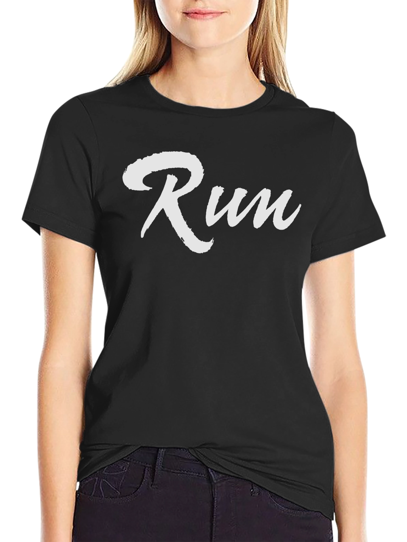 Run T-Shirt - Black Cotton Tee