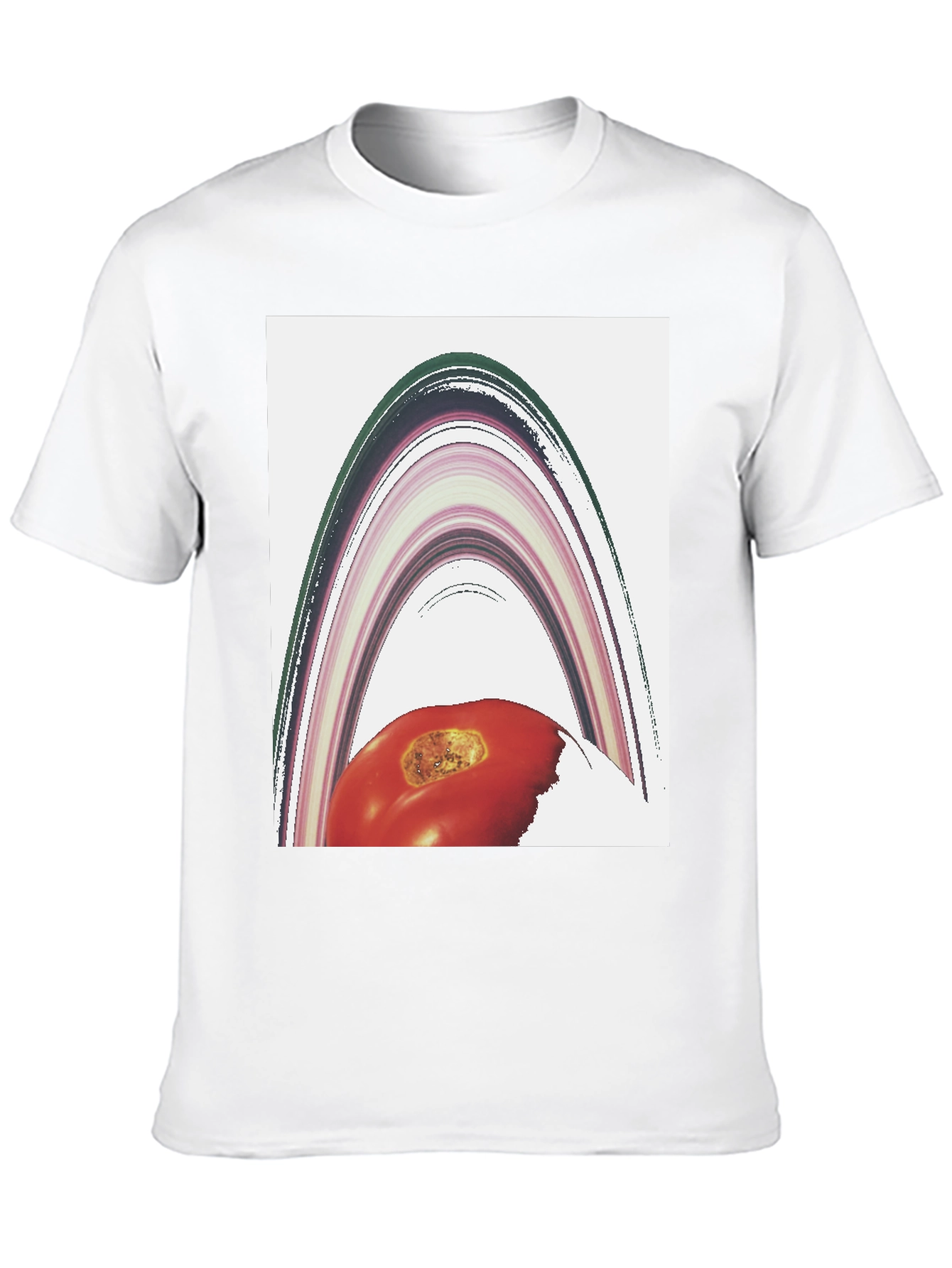 Abstract Tomato Planet Graphic T-Shirt
