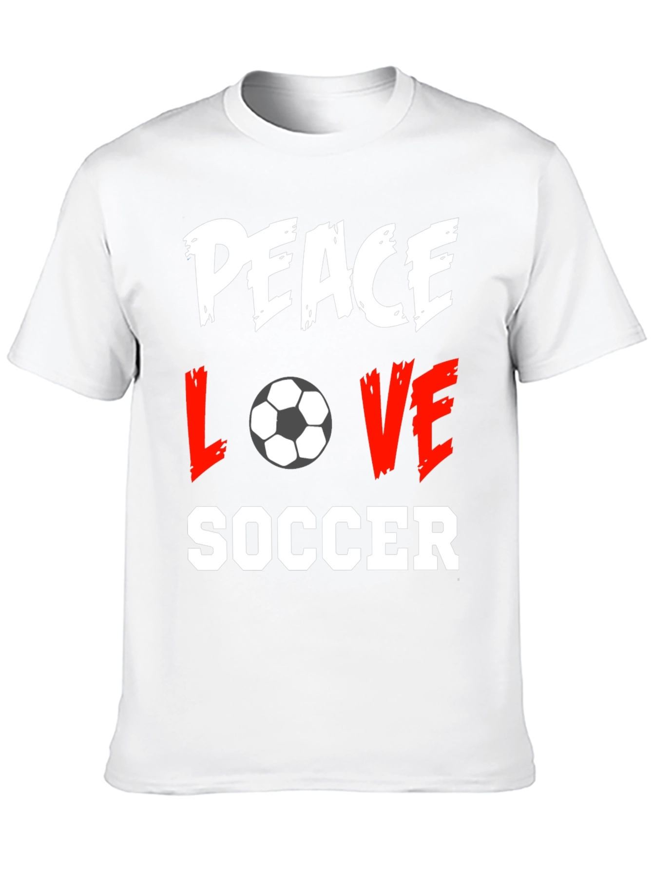 Peace Love Soccer Black T-Shirt