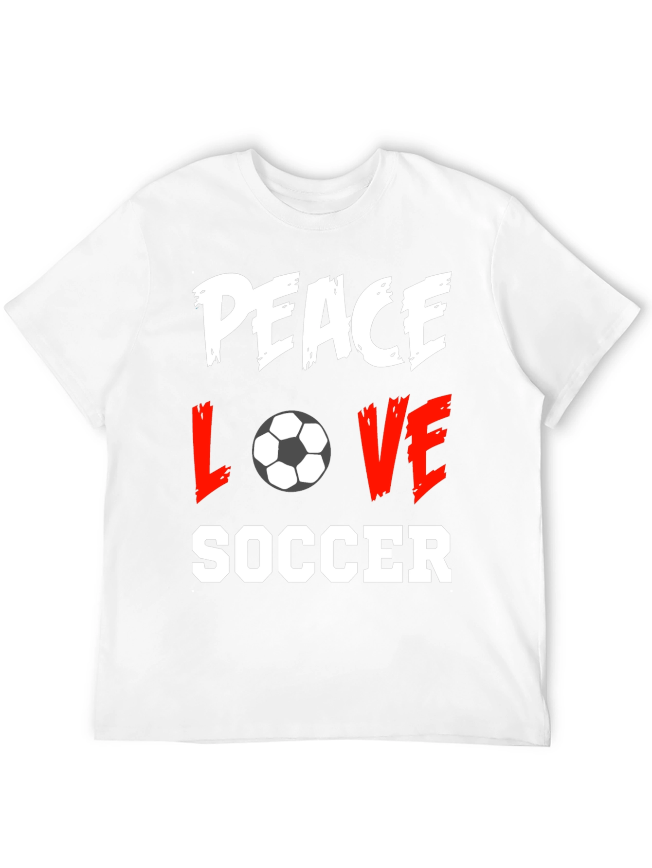 Peace Love Soccer Black T-Shirt