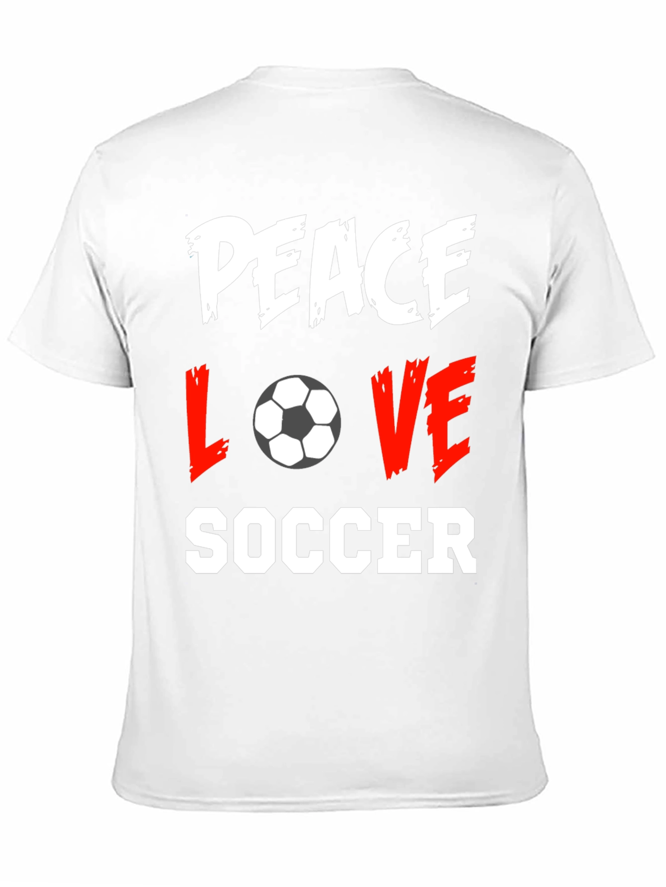Peace Love Soccer Black T-Shirt