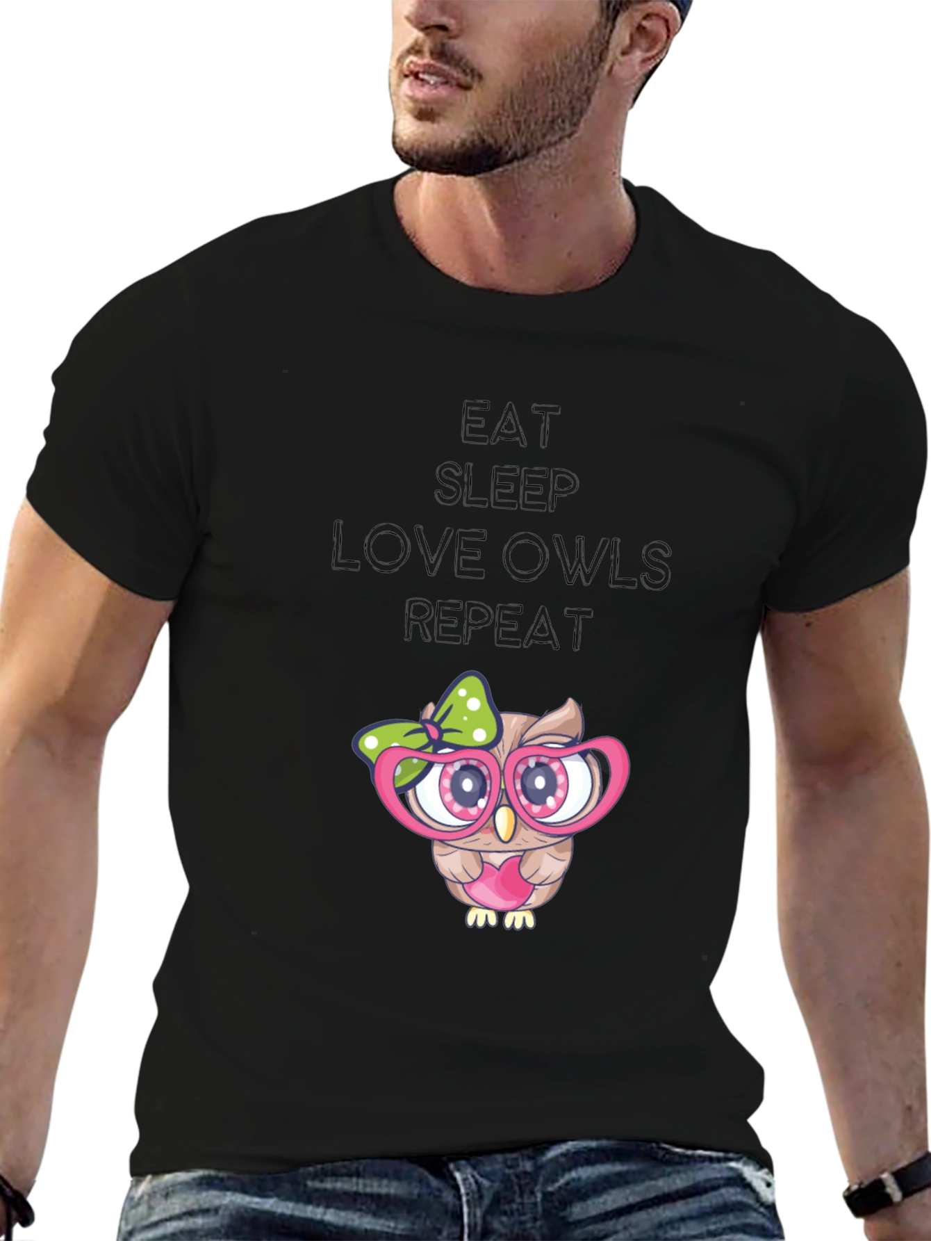 Owl Lover Tee - Eat Sleep Love Owls Repeat