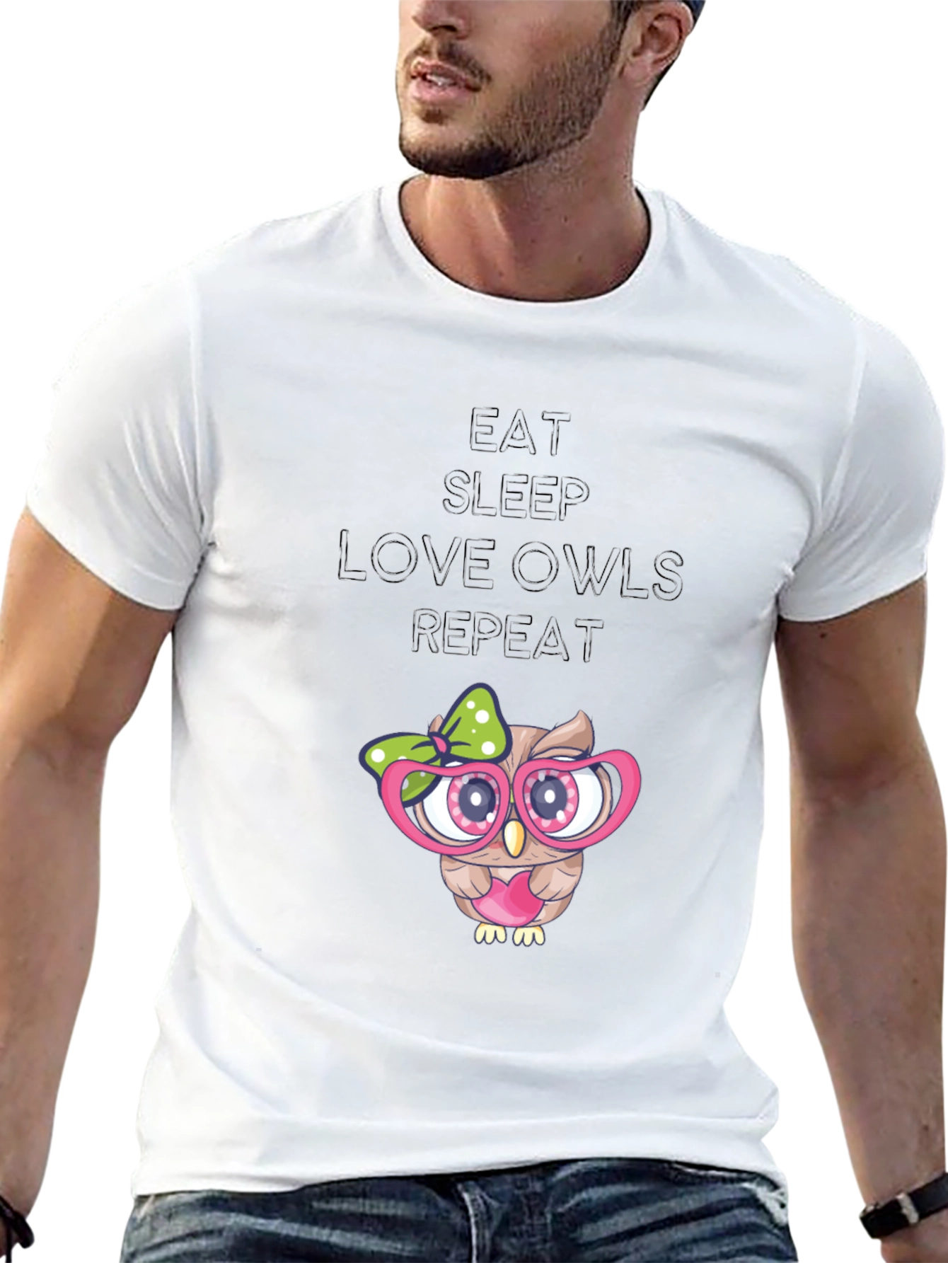 Owl Lover Tee - Eat Sleep Love Owls Repeat