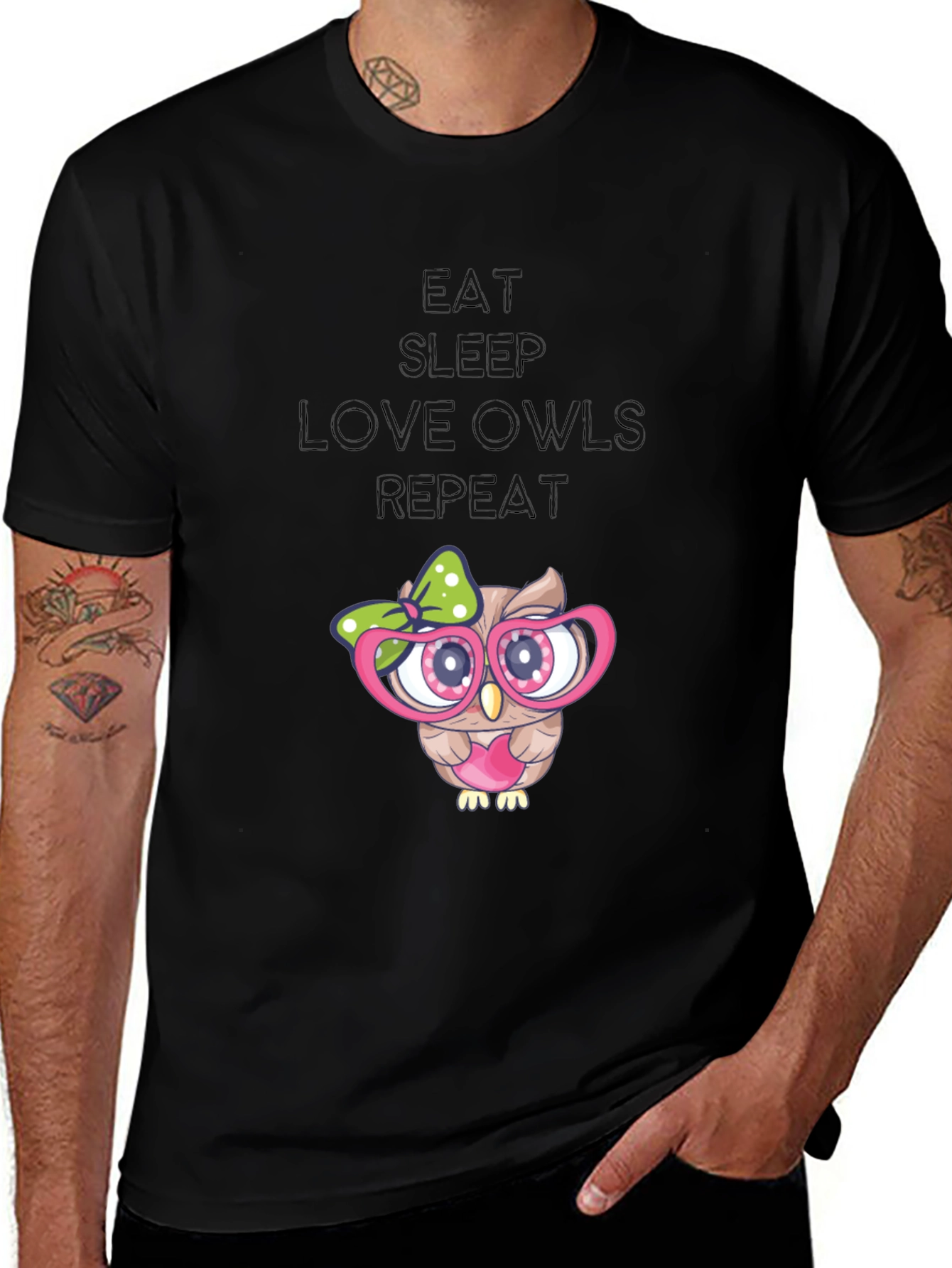 Owl Lover Tee - Eat Sleep Love Owls Repeat