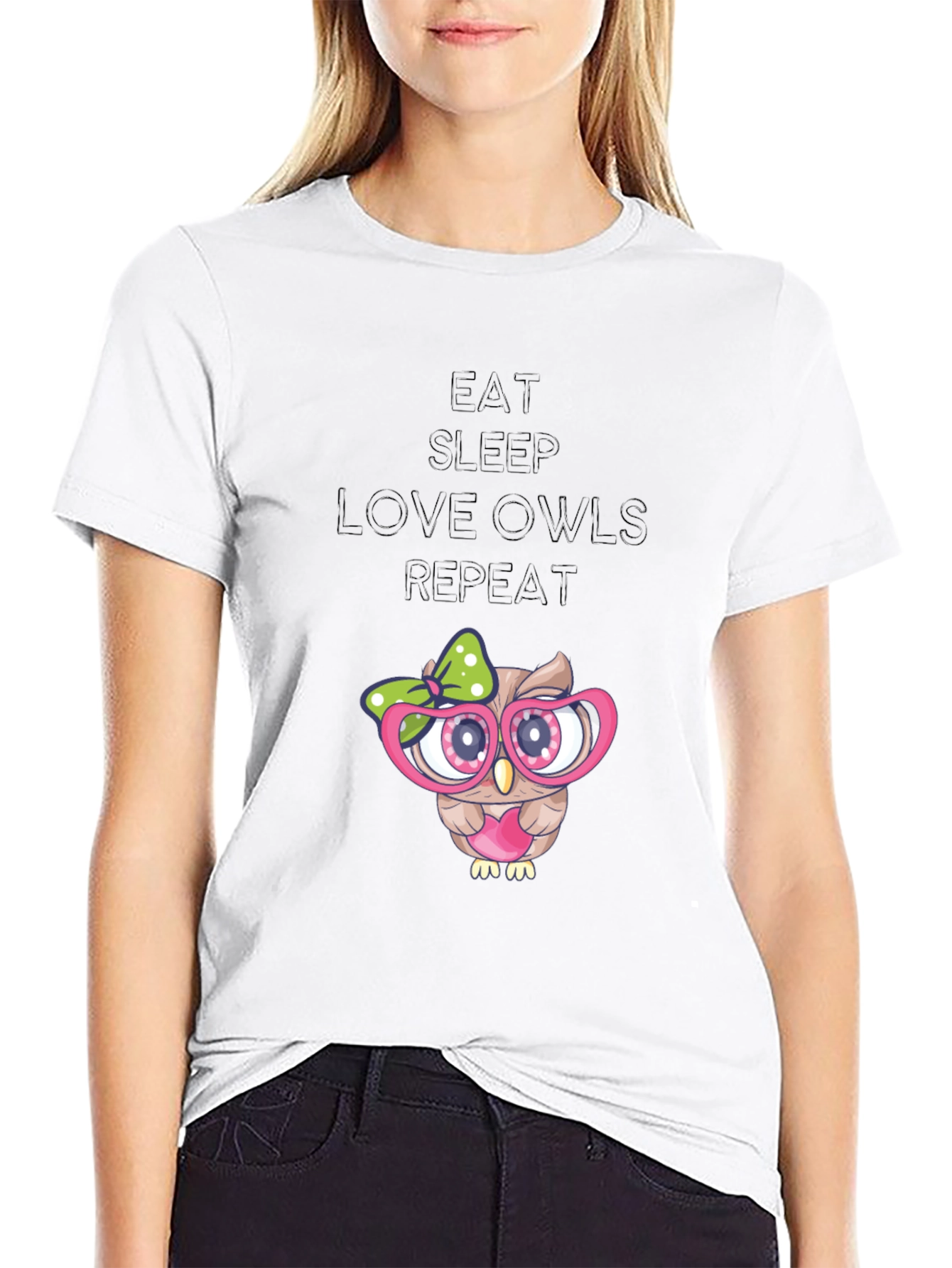 Owl Lover Tee - Eat Sleep Love Owls Repeat