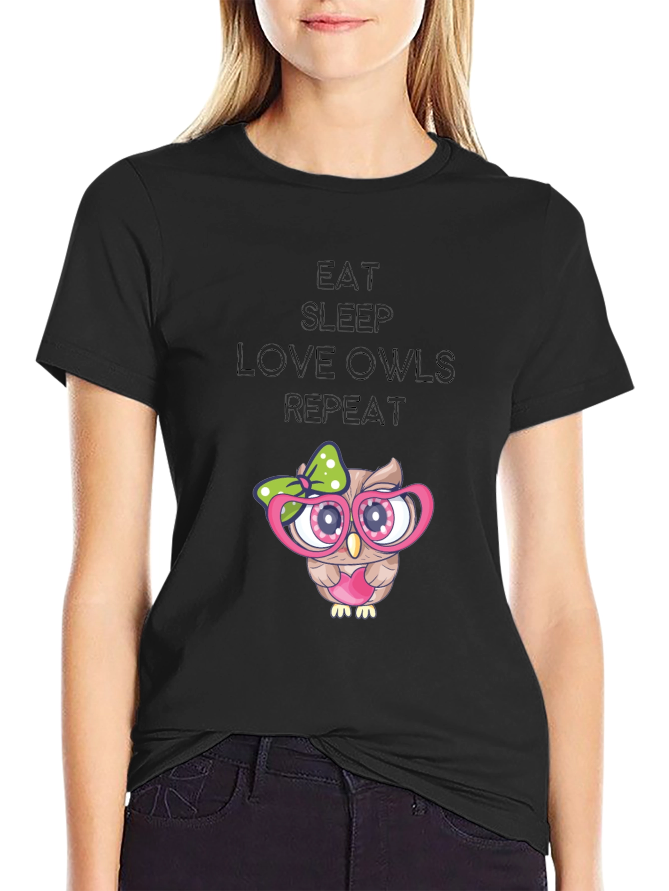 Owl Lover Tee - Eat Sleep Love Owls Repeat