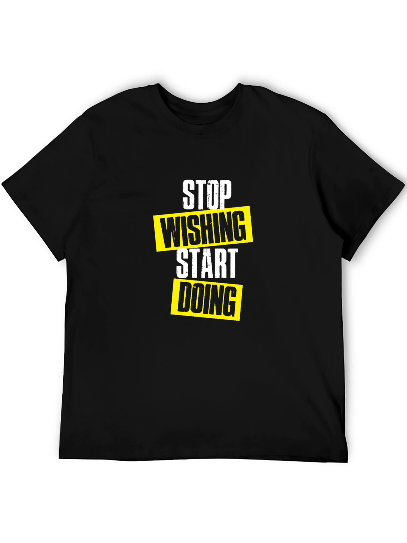 Stop Wishing Start Doing Black Graphic Tee