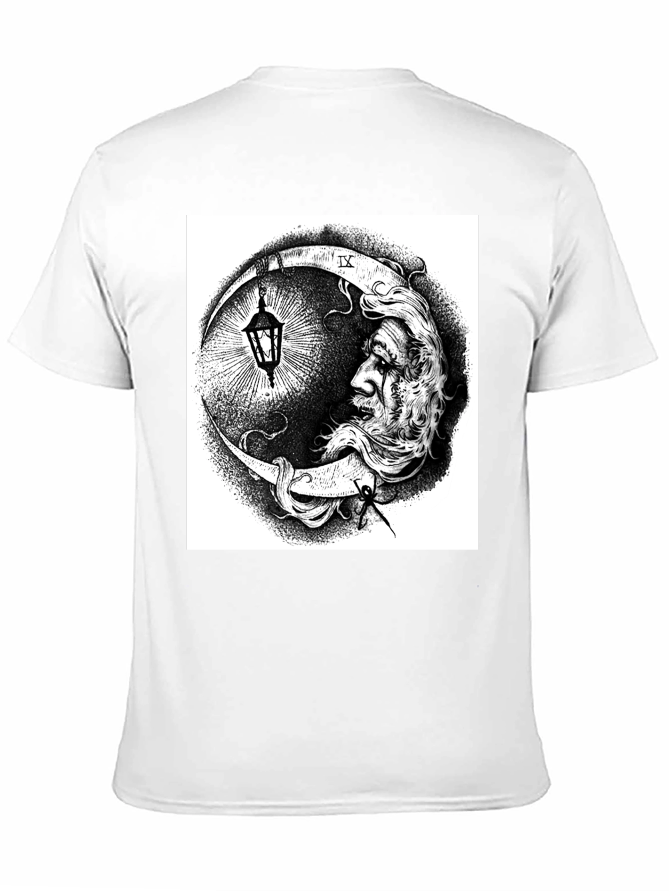 Moon Man Graphic Print Black T-Shirt