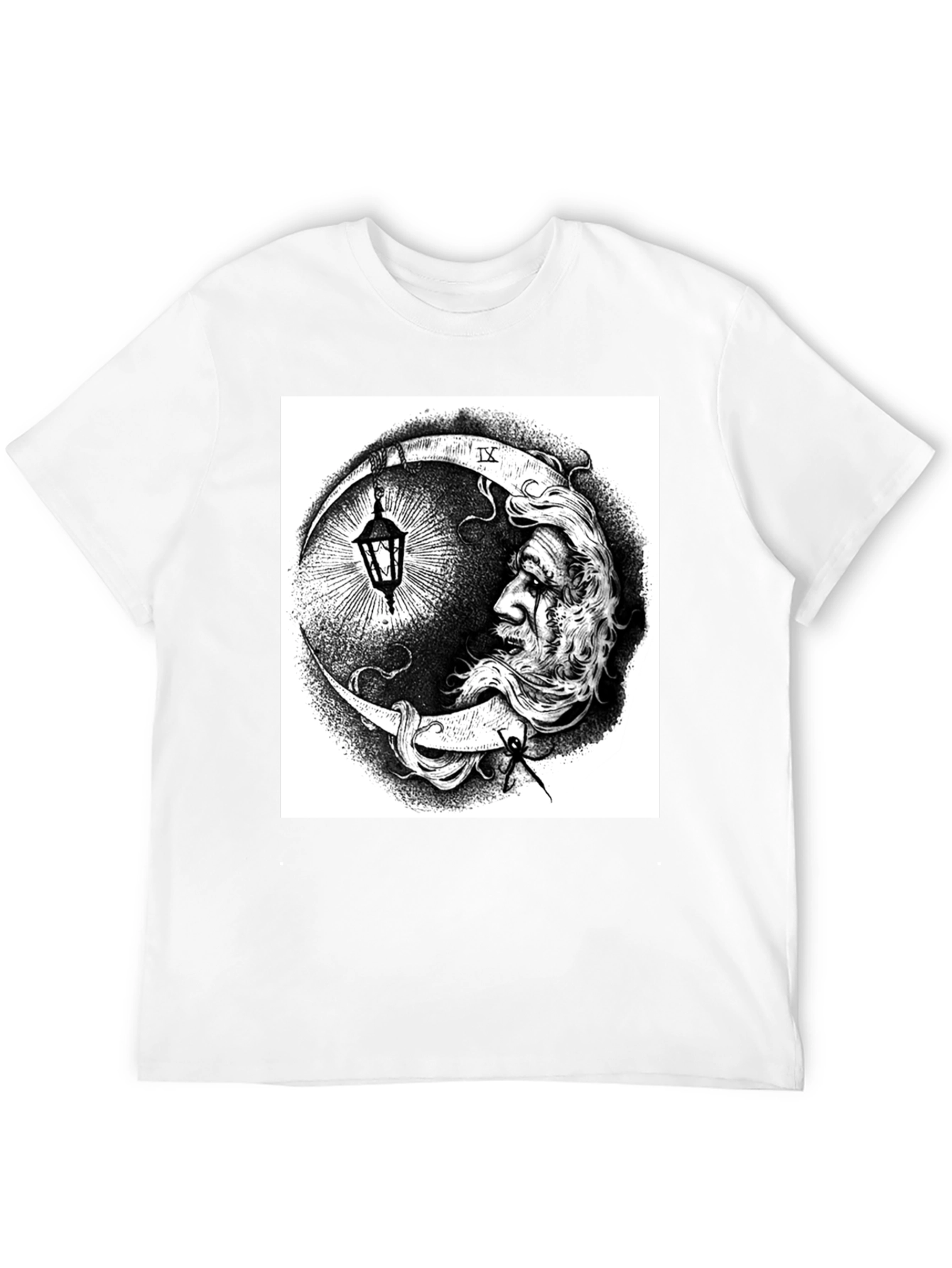Moon Man Graphic Print Black T-Shirt