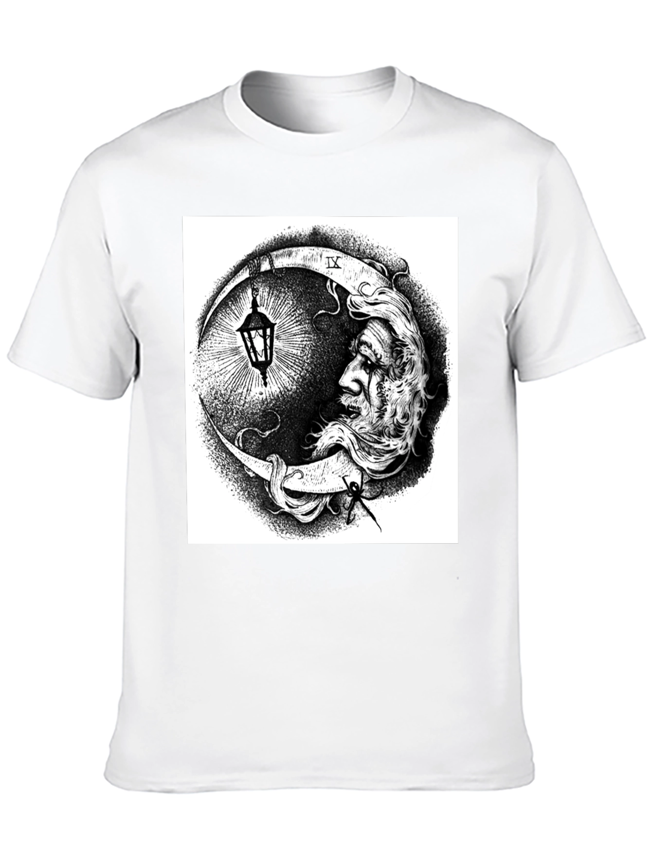 Moon Man Graphic Print Black T-Shirt