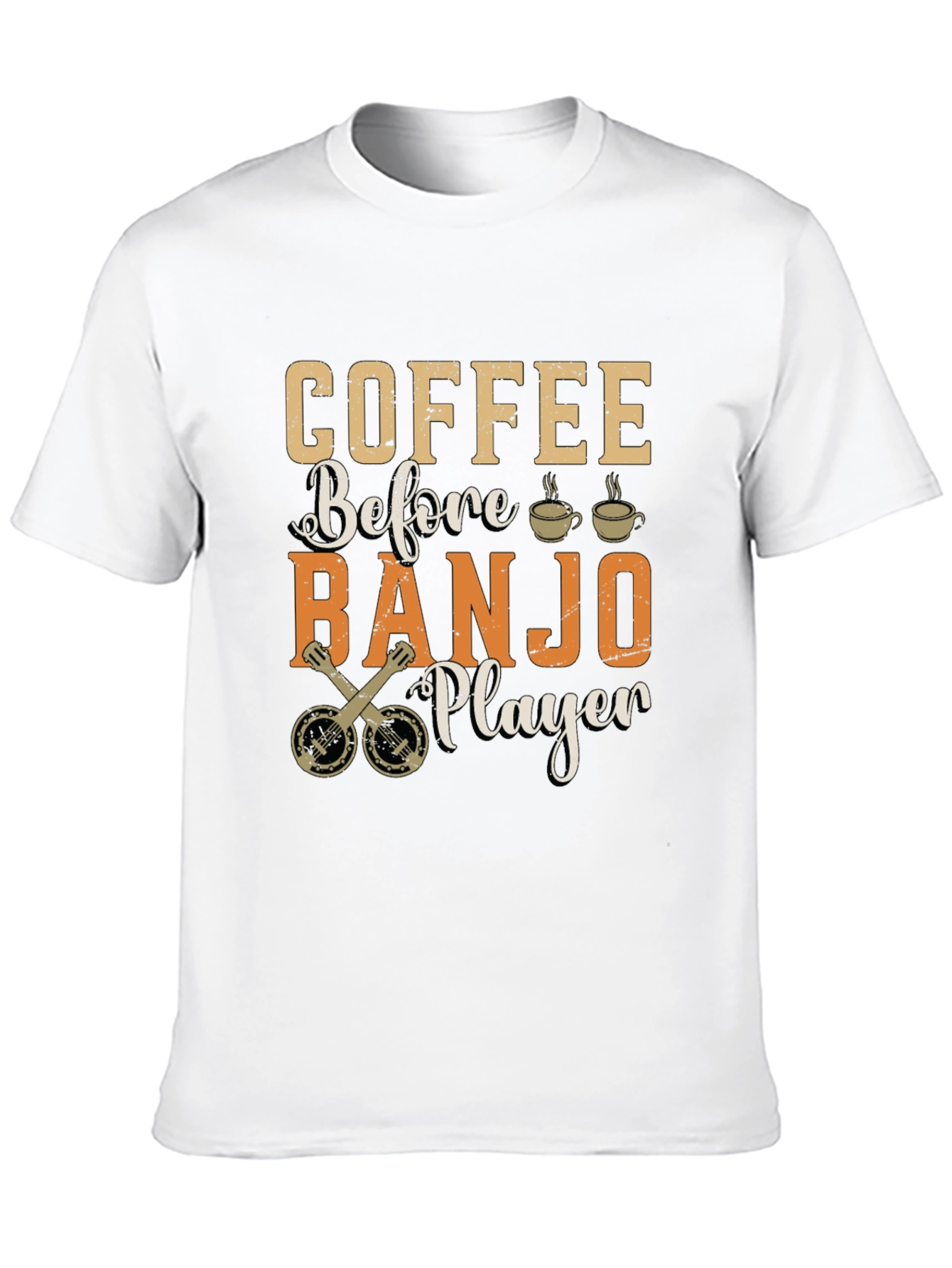 Coffee Before Banjo Player Graphic T-Shirt