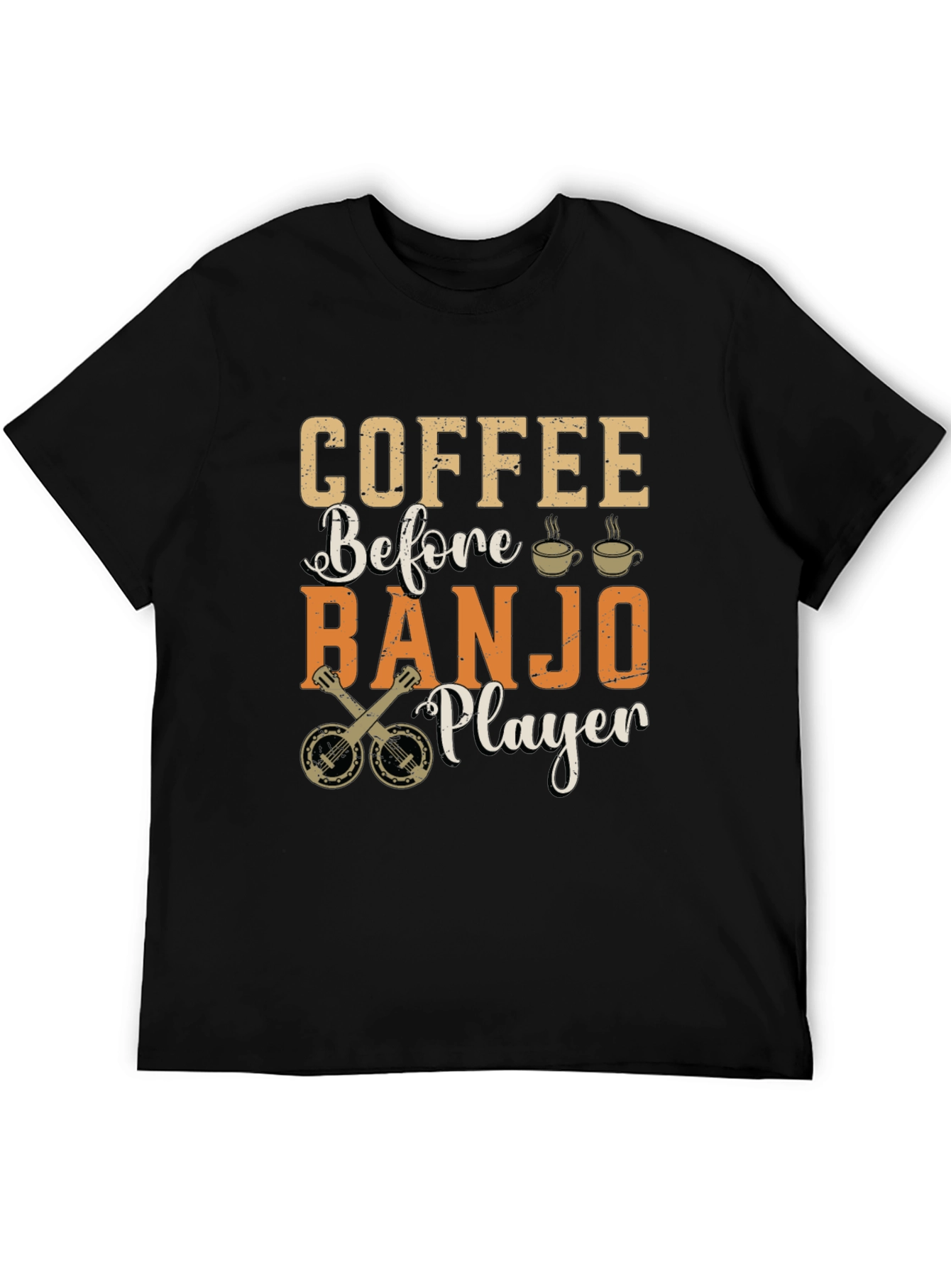 Coffee Before Banjo Player Graphic T-Shirt