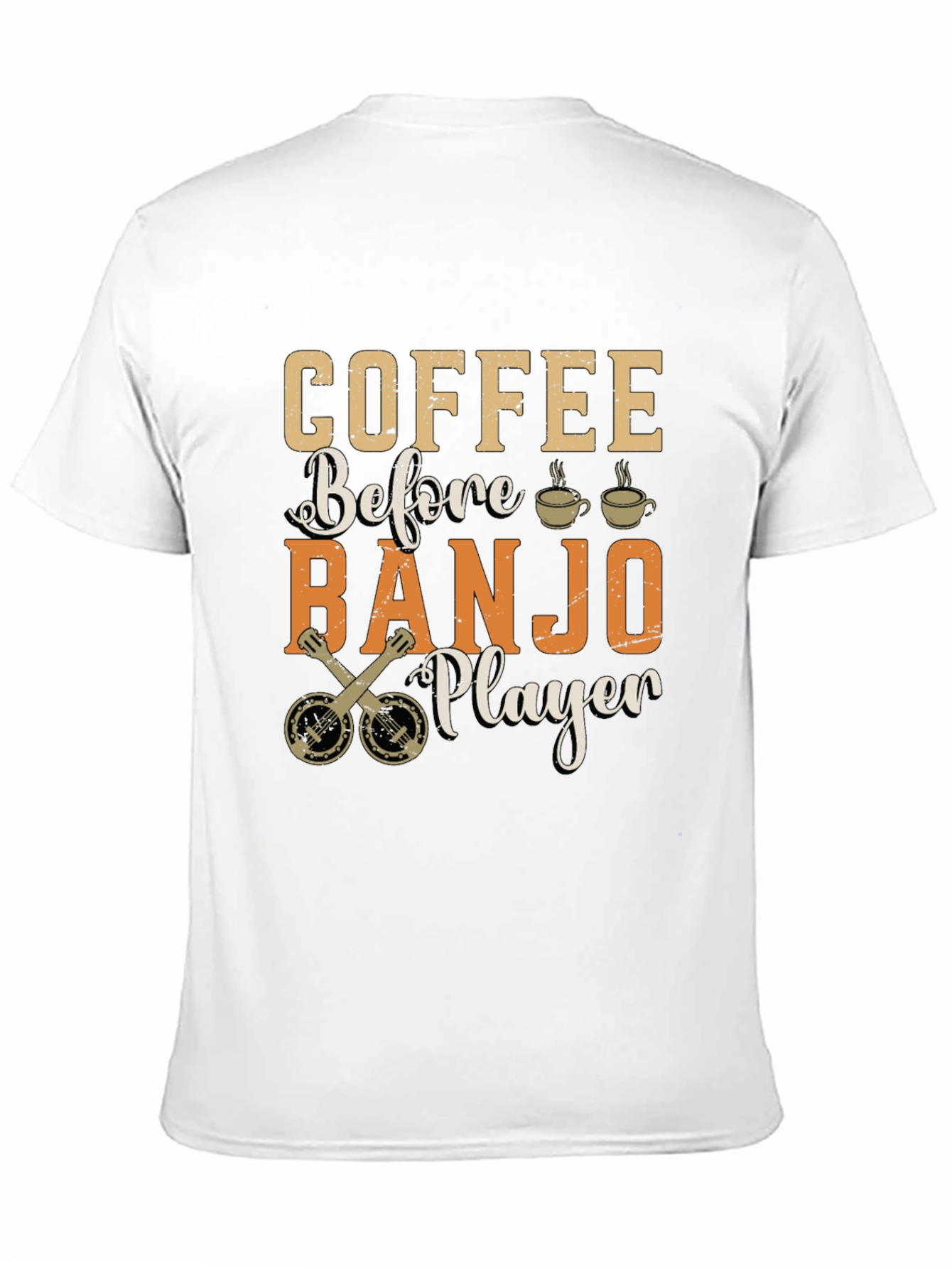 Coffee Before Banjo Player Graphic T-Shirt