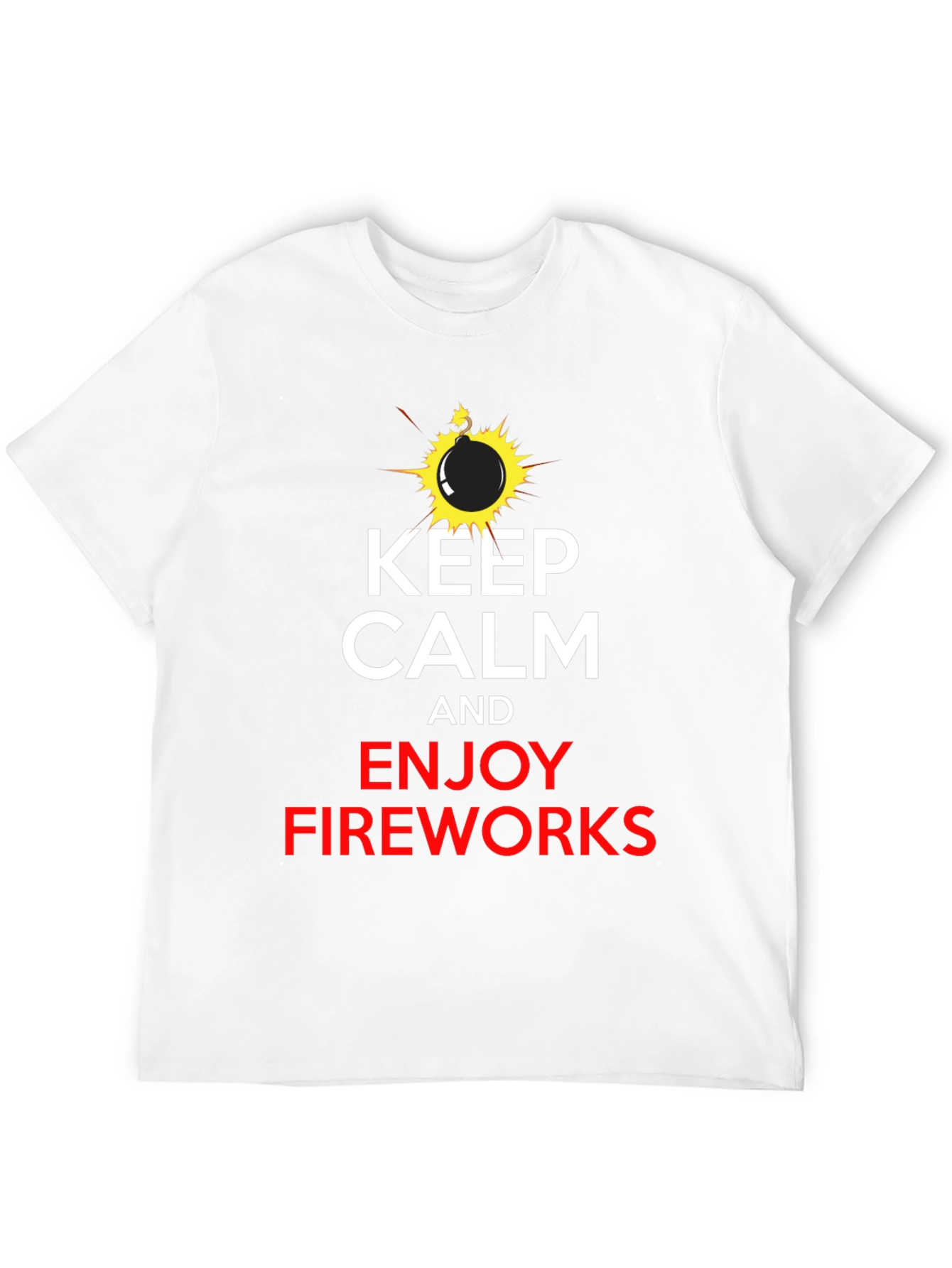 Keep Calm & Enjoy Fireworks Black T-Shirt