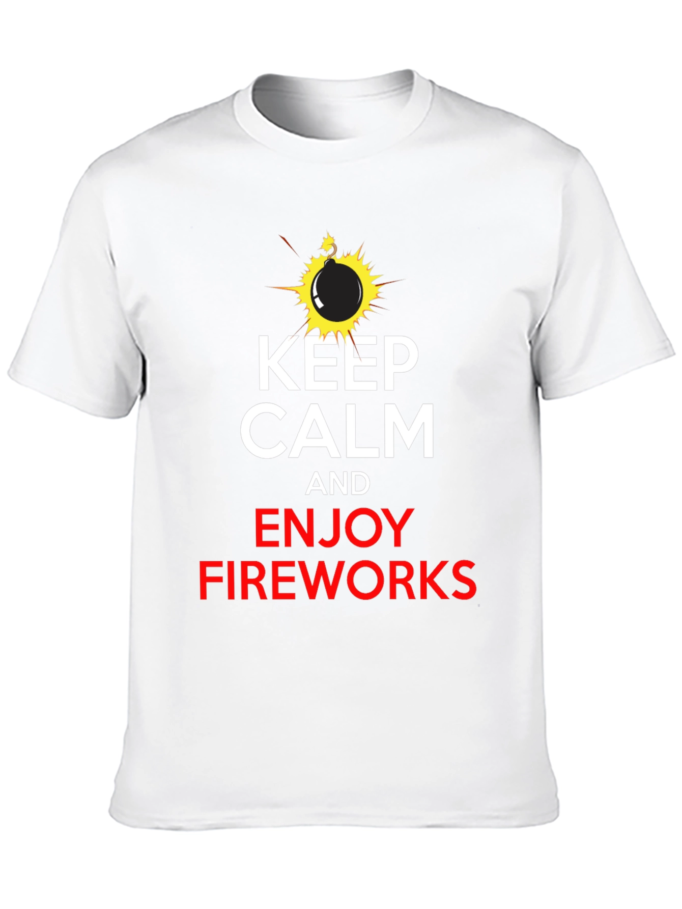 Keep Calm & Enjoy Fireworks Black T-Shirt