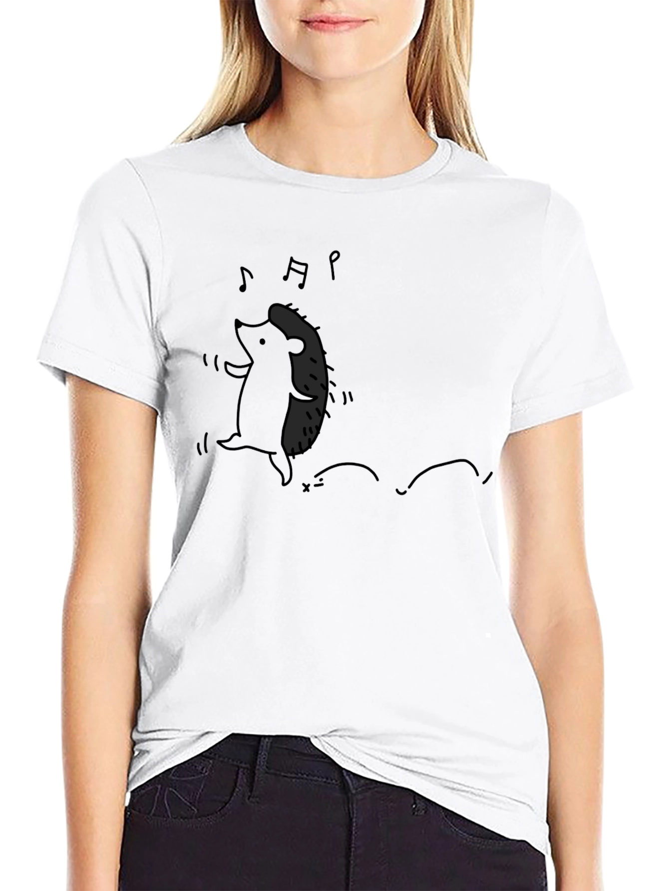 Dancing Hedgehog Graphic Tee - Black