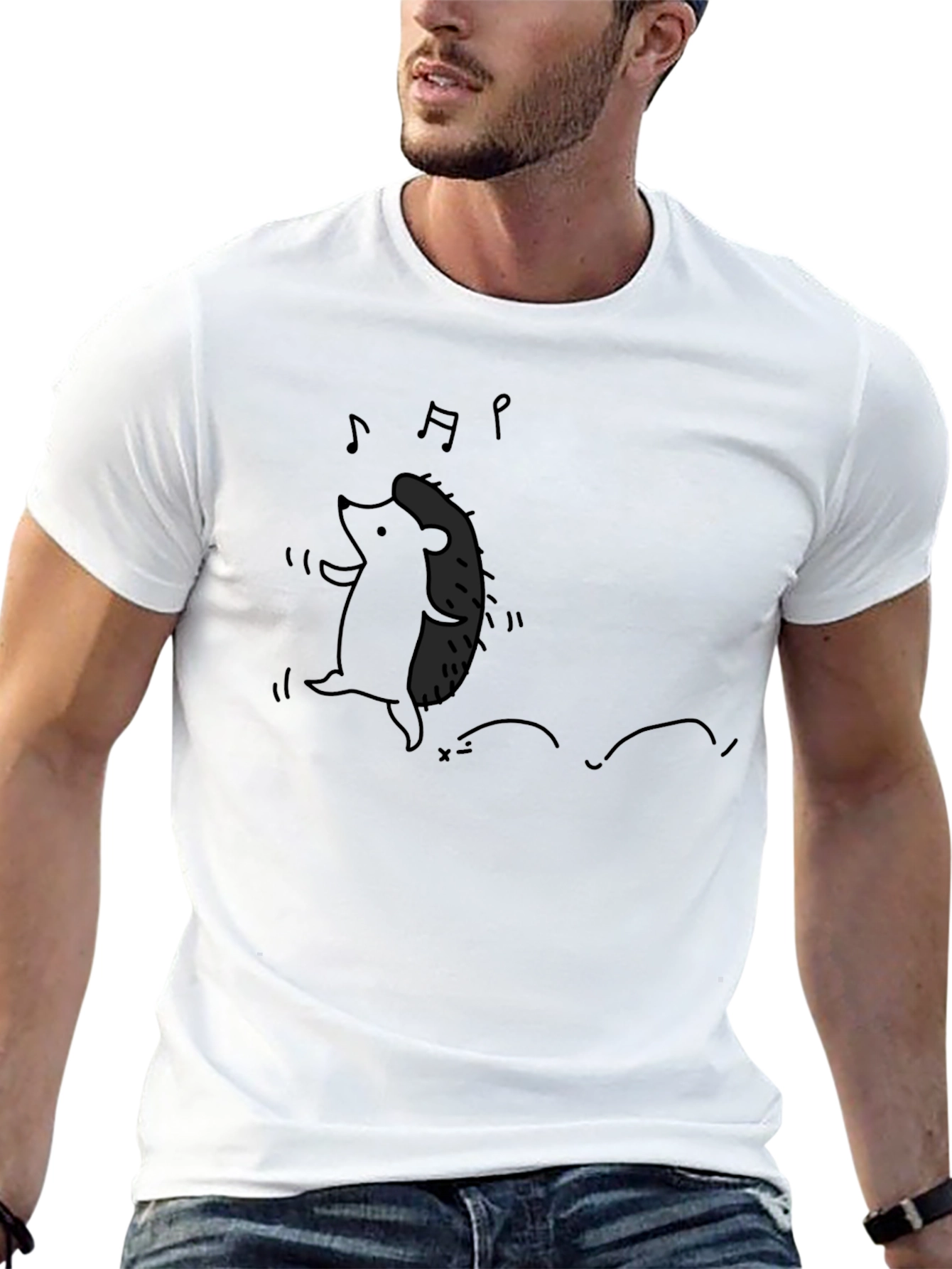 Dancing Hedgehog Graphic Tee - Black