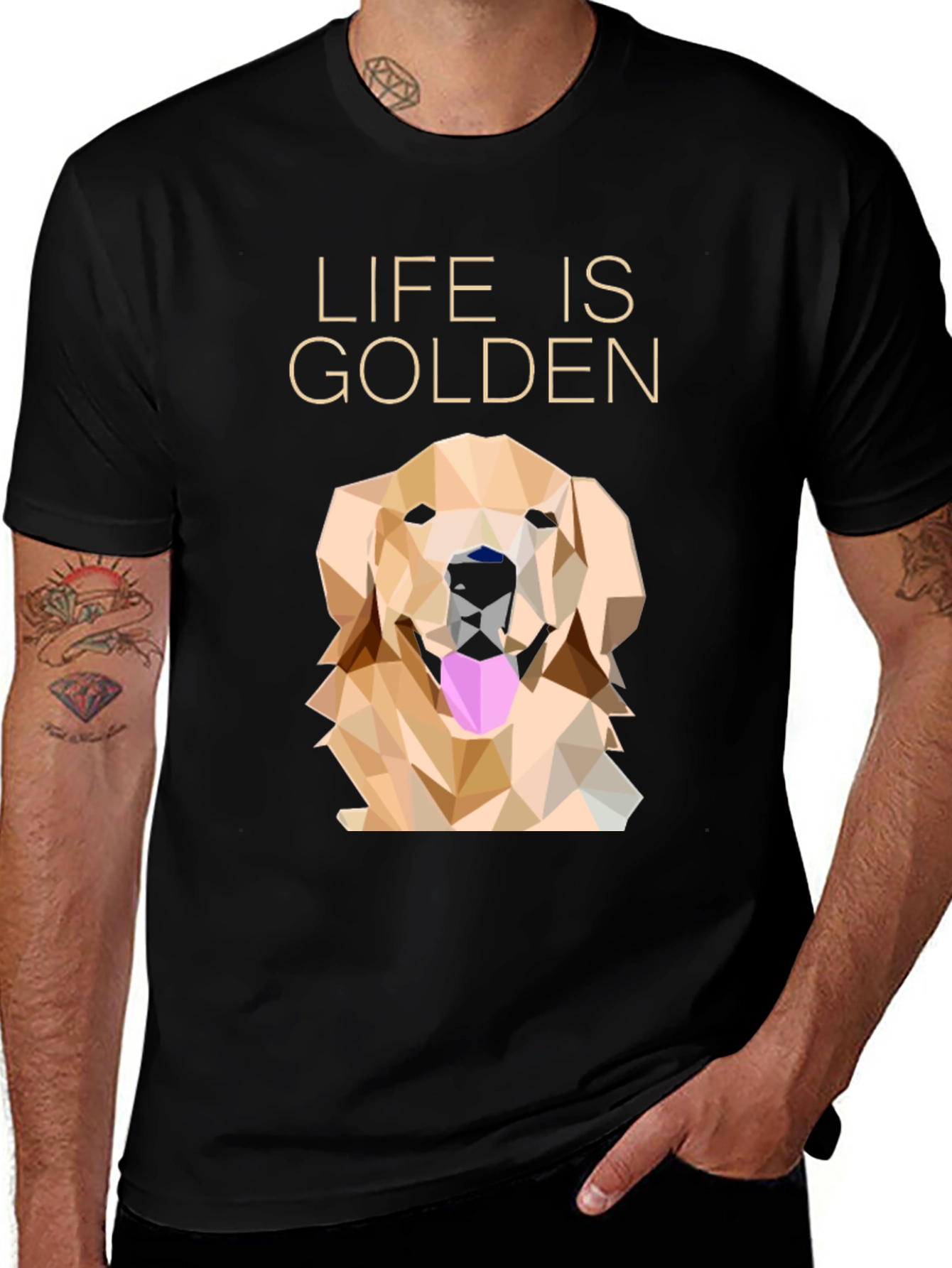 Life is Golden Graphic T-Shirt - Black