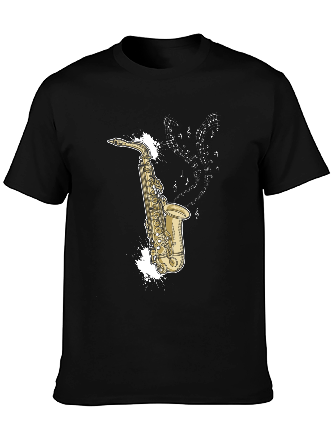 Saxophone Music T-Shirt - Black Graphic Tee