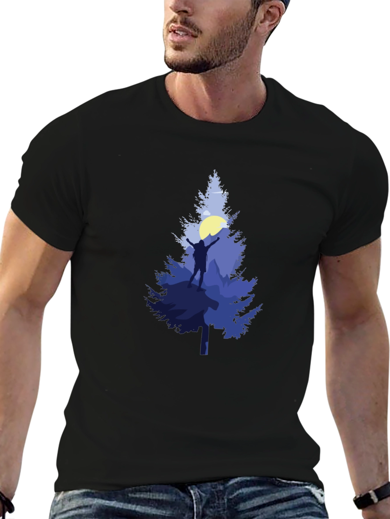 Mountain Hiker Graphic Tee - Black