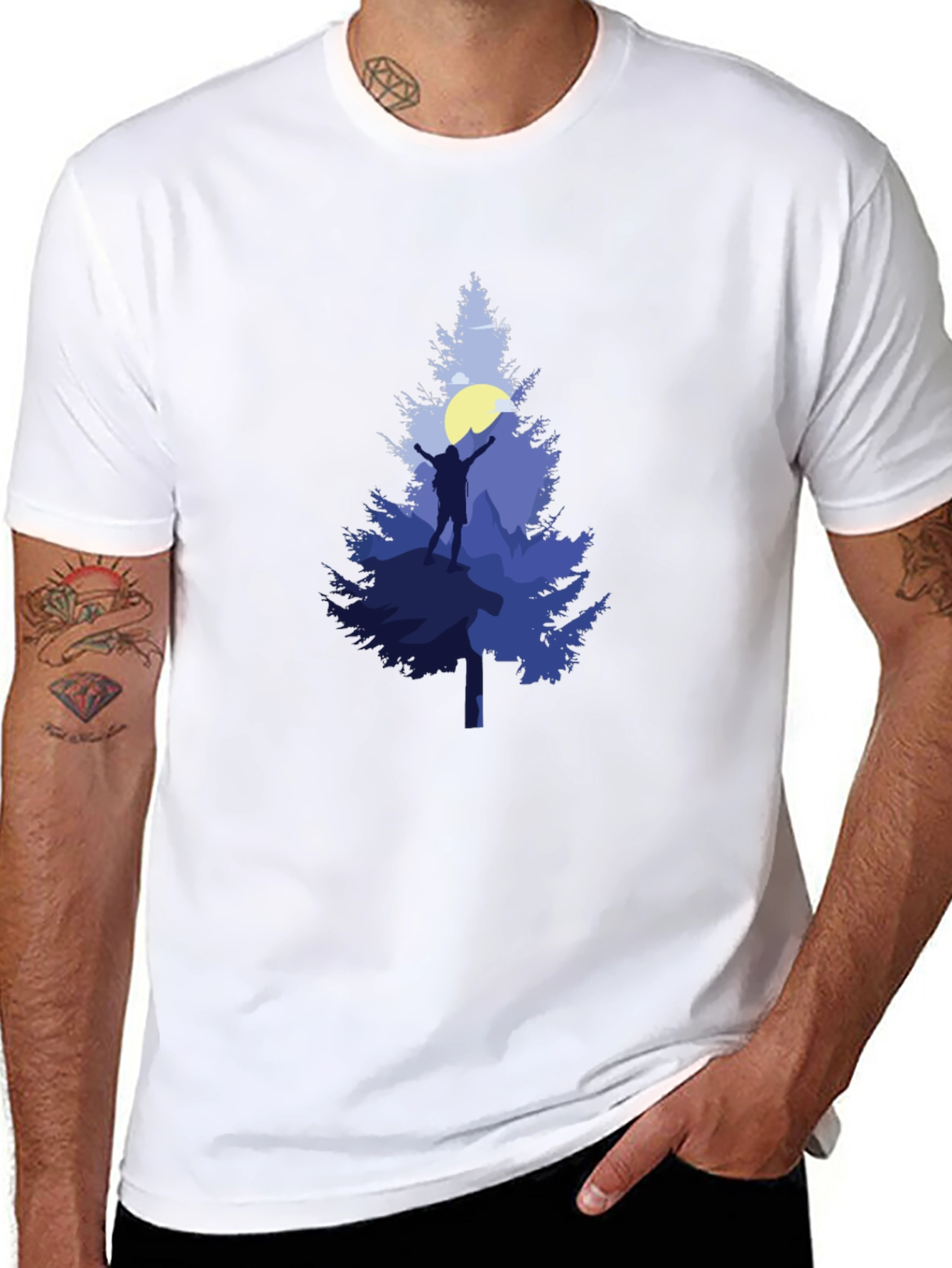 Mountain Hiker Graphic Tee - Black