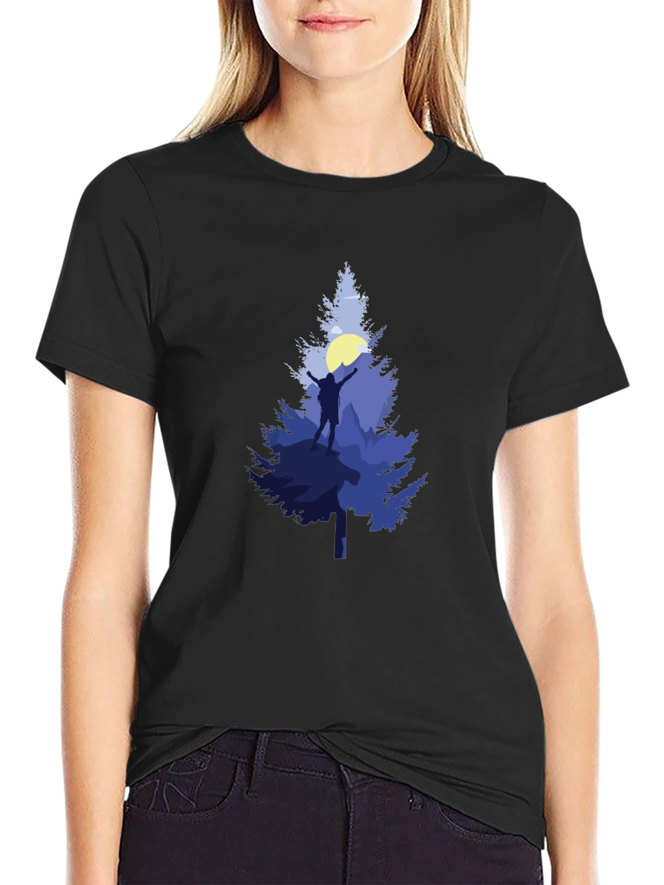 Mountain Hiker Graphic Tee - Black