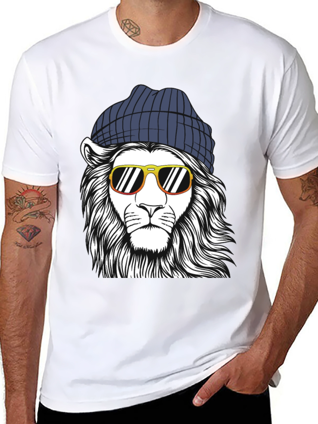 Cool Lion Graphic Tee - Black Cotton Shirt
