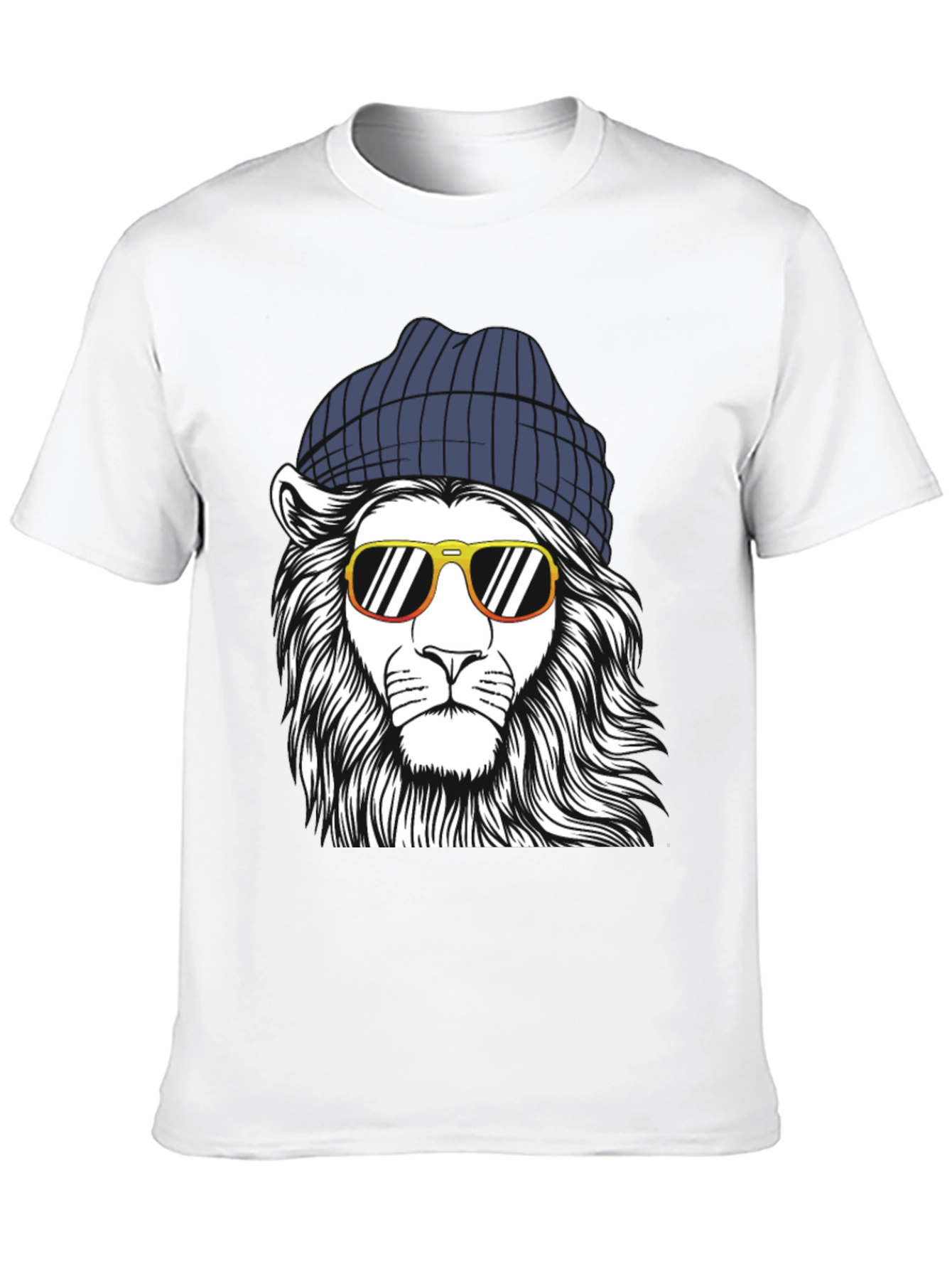 Cool Lion Graphic Tee - Black Cotton Shirt