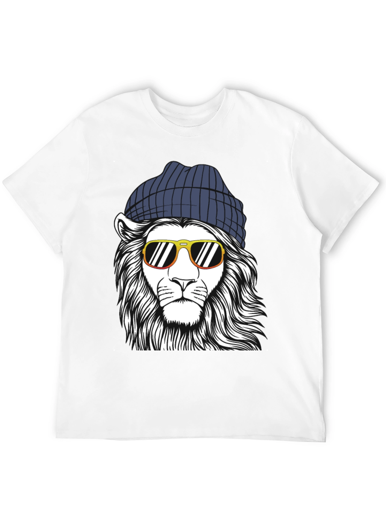 Cool Lion Graphic Tee - Black Cotton Shirt