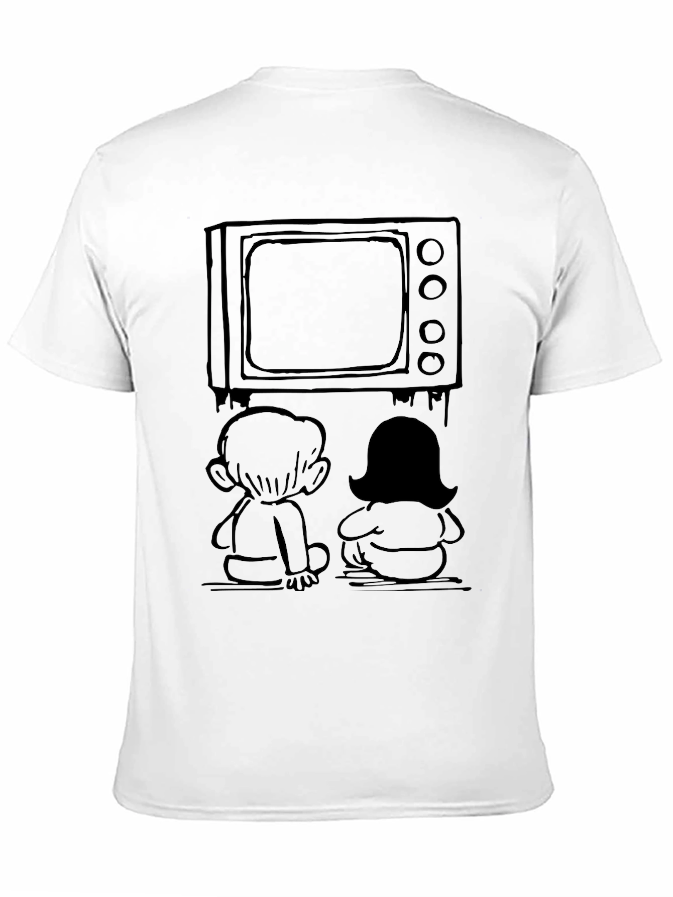 Retro TV Kids Graphic Tee - Nostalgic Black T-Shirt
