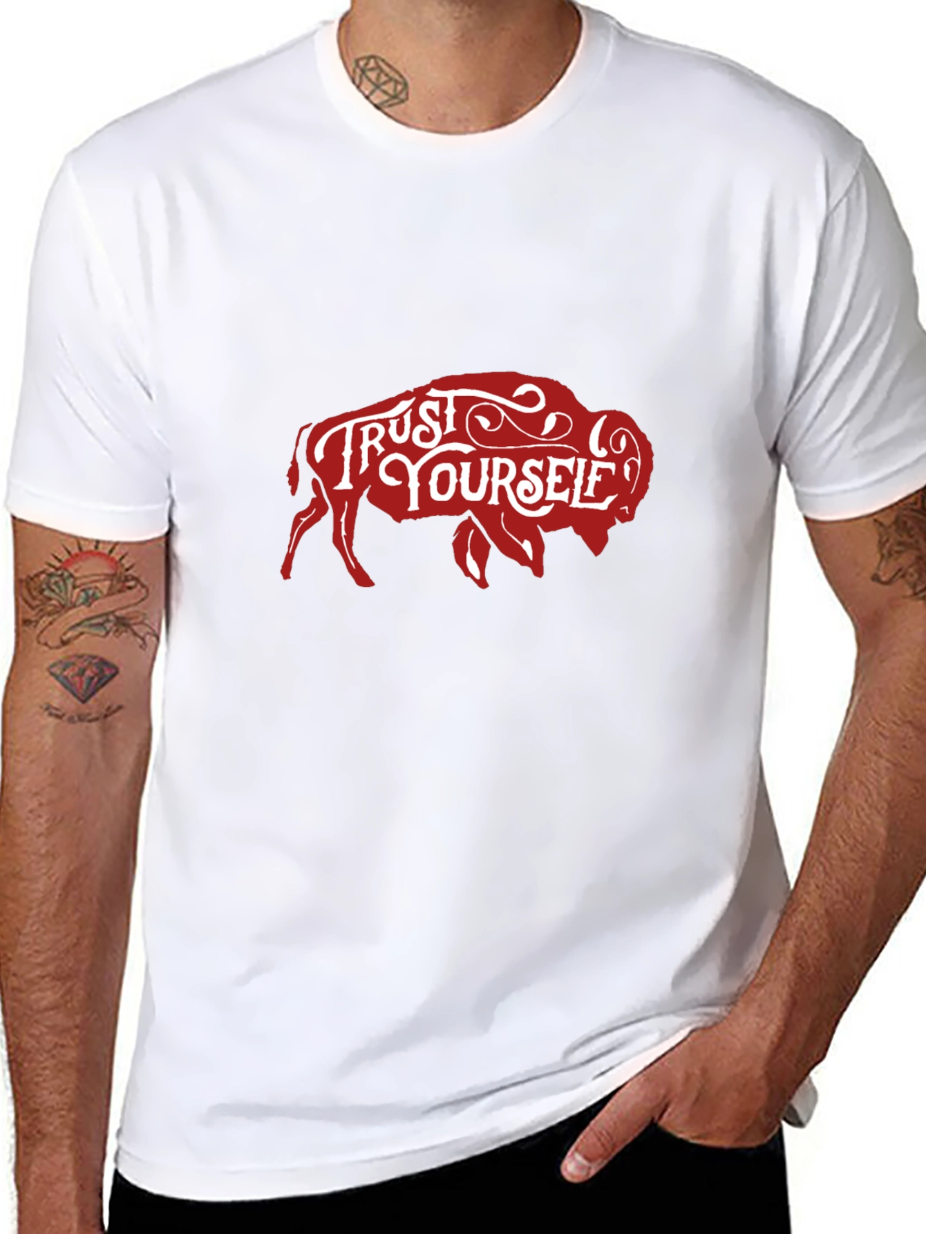 Trust Yourself Buffalo Graphic Tee - Black