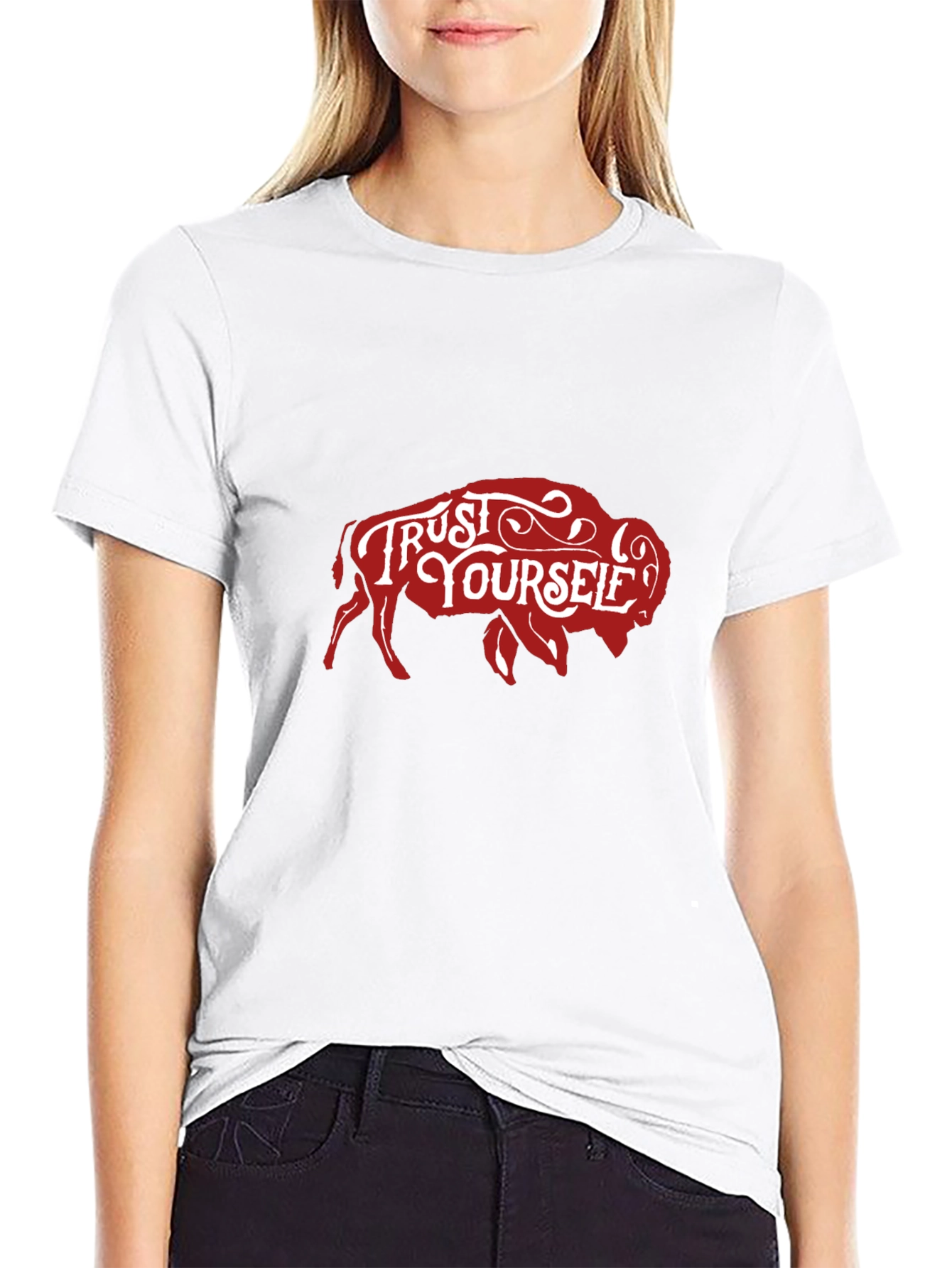 Trust Yourself Buffalo Graphic Tee - Black