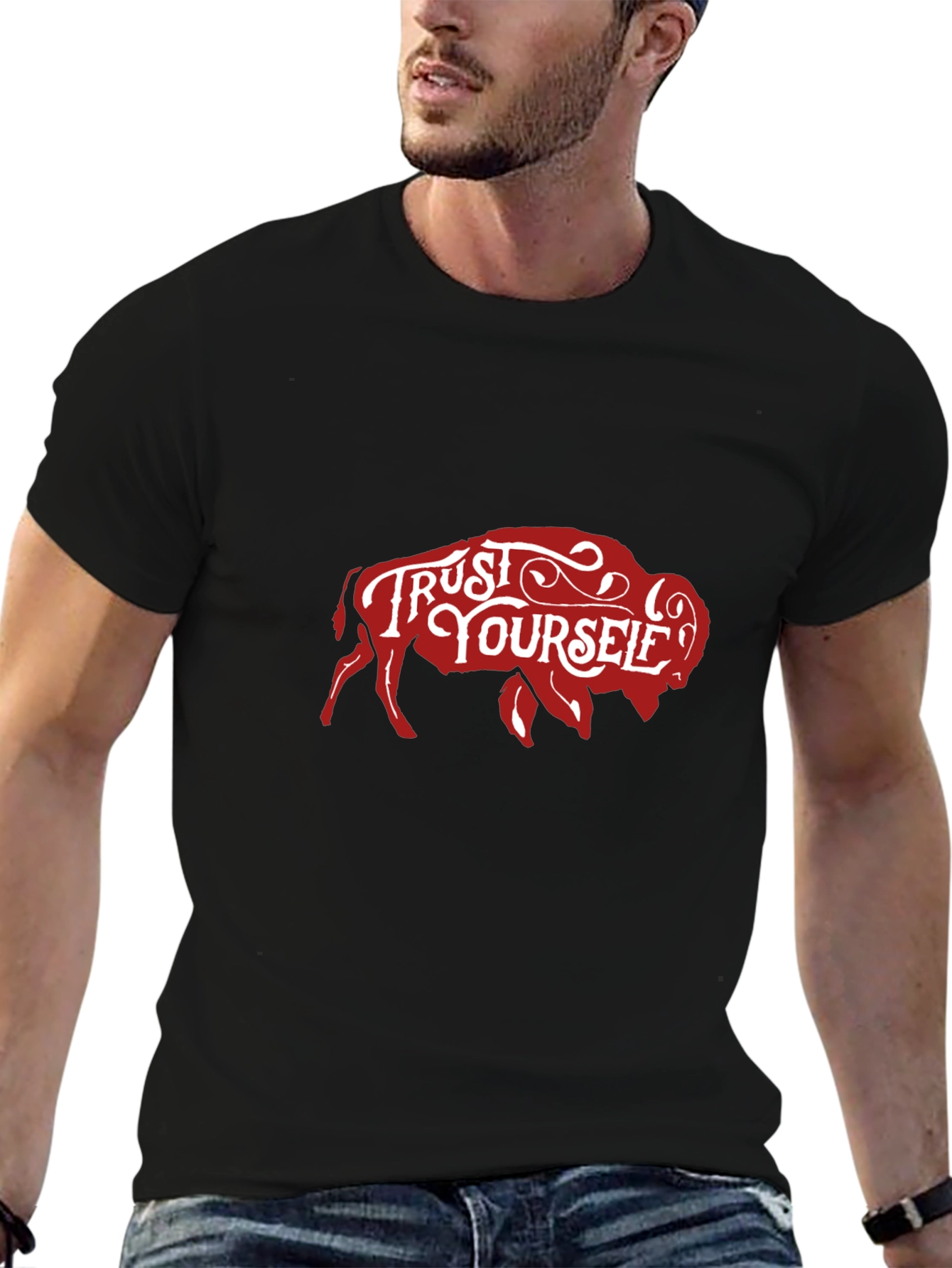 Trust Yourself Buffalo Graphic Tee - Black