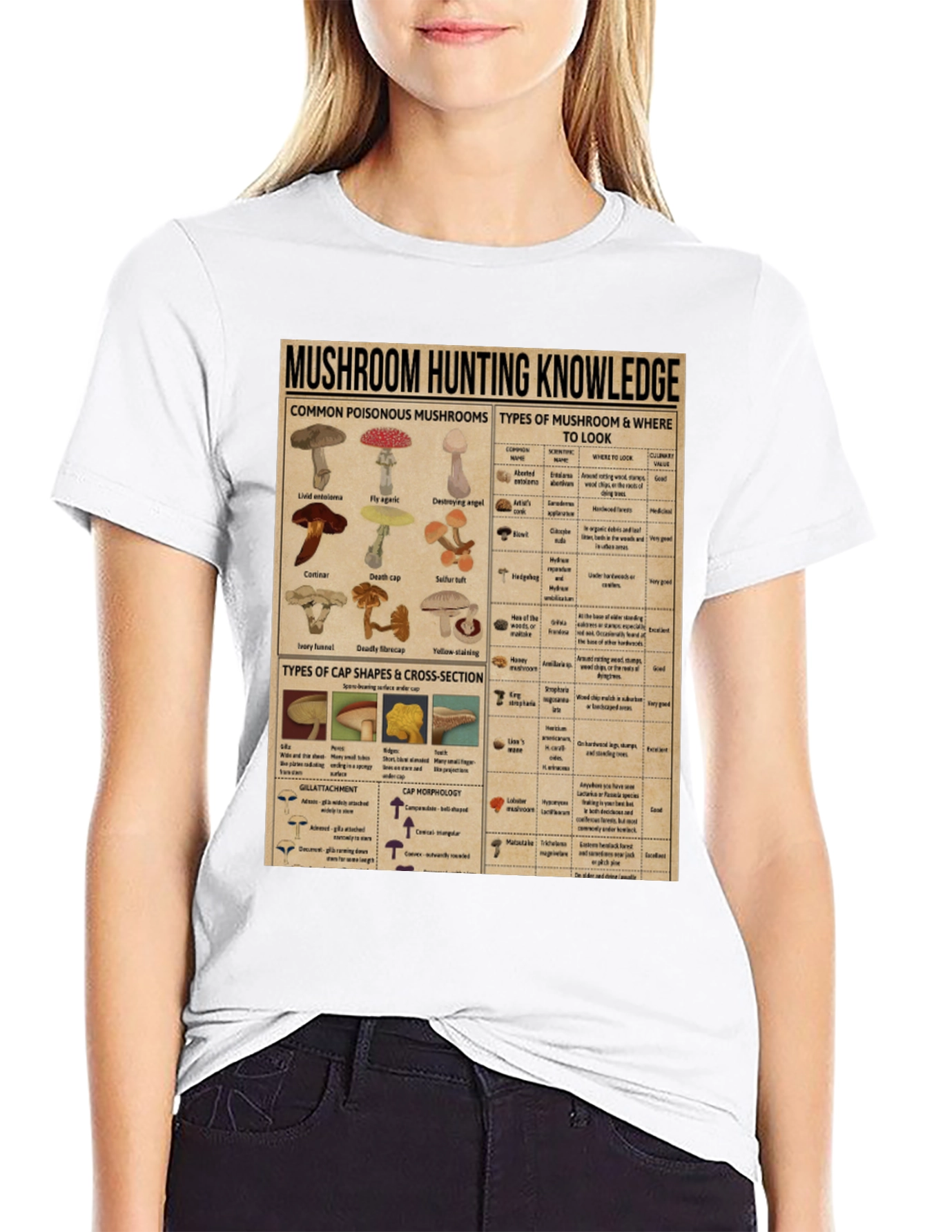 Mushroom Hunting Knowledge Graphic T-Shirt