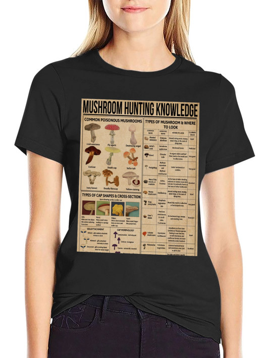 Mushroom Hunting Knowledge Graphic T-Shirt