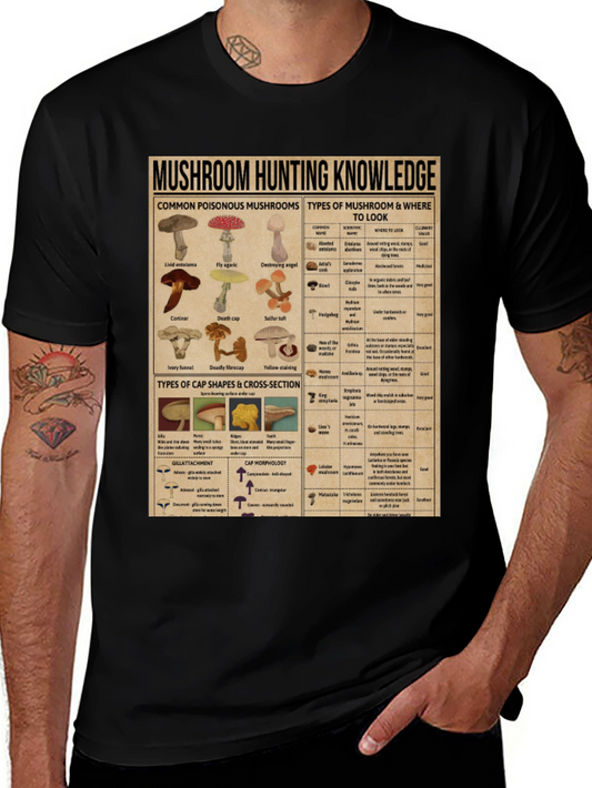 Mushroom Hunting Knowledge Graphic T-Shirt