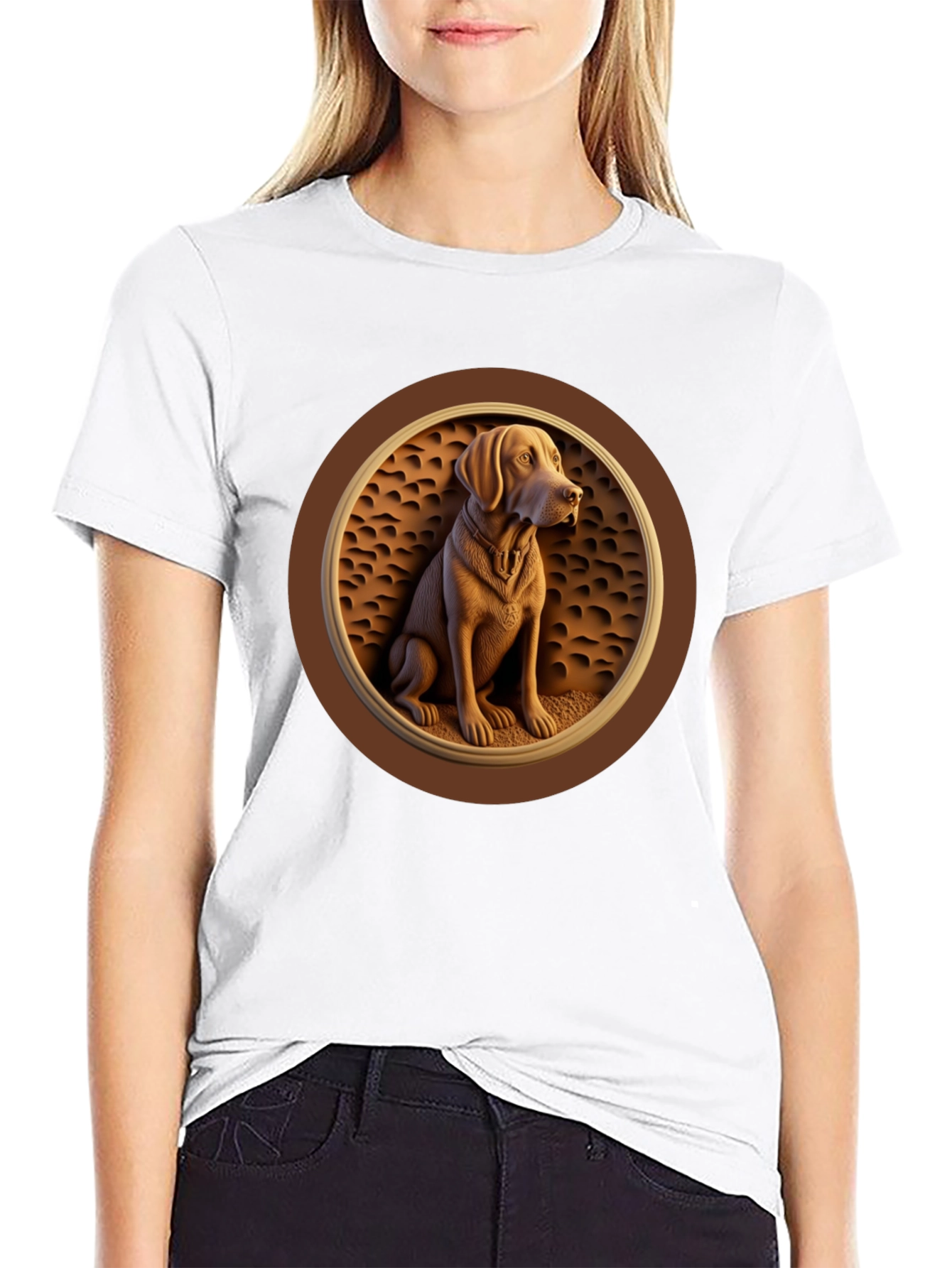 Dog Embossed Graphic Tee - Classic Comfort