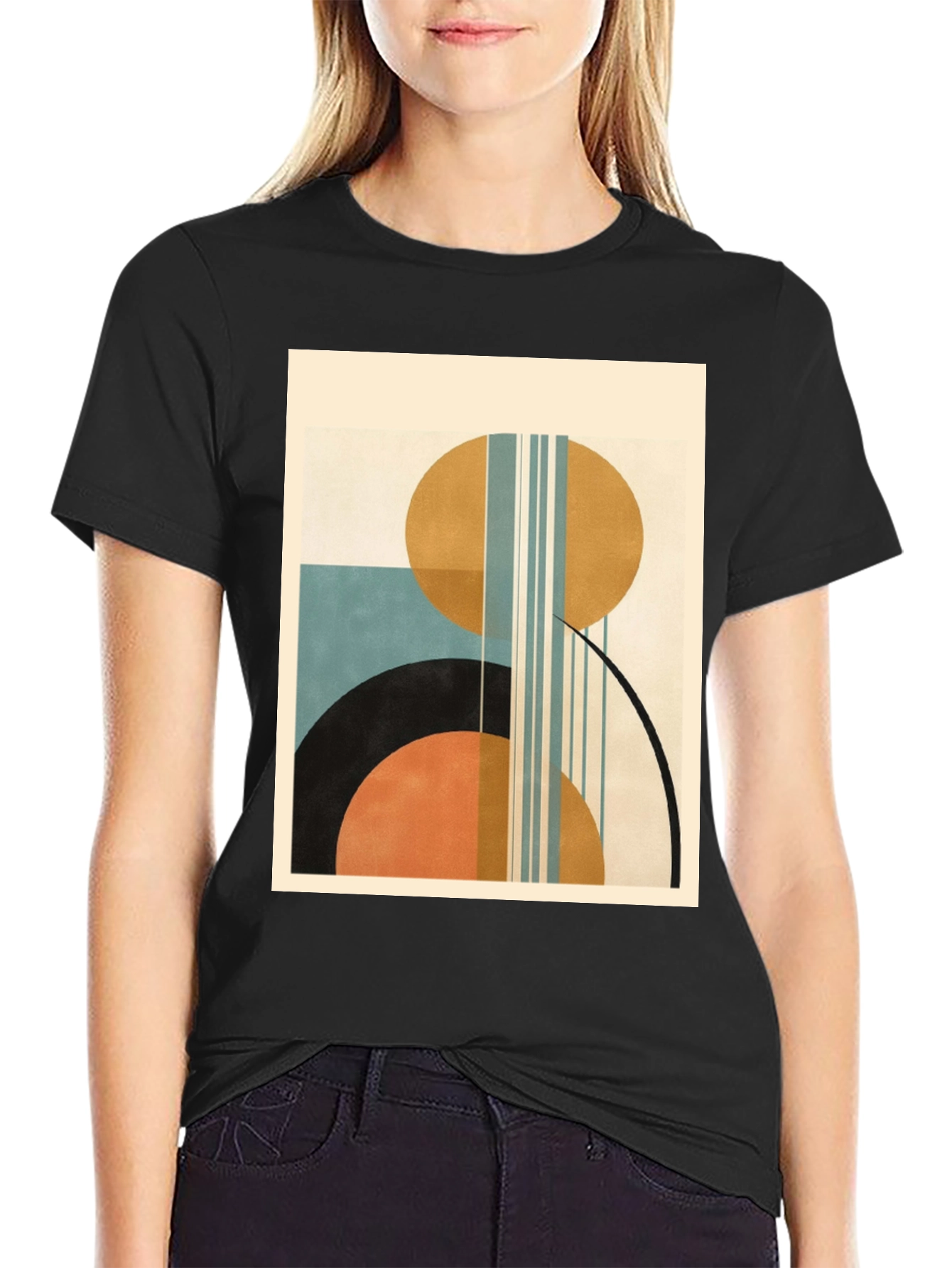 Geometric Art Print Tee - Modern Style
