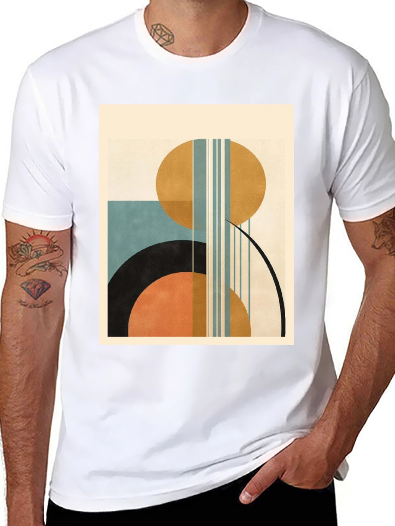Geometric Art Print Tee - Modern Style