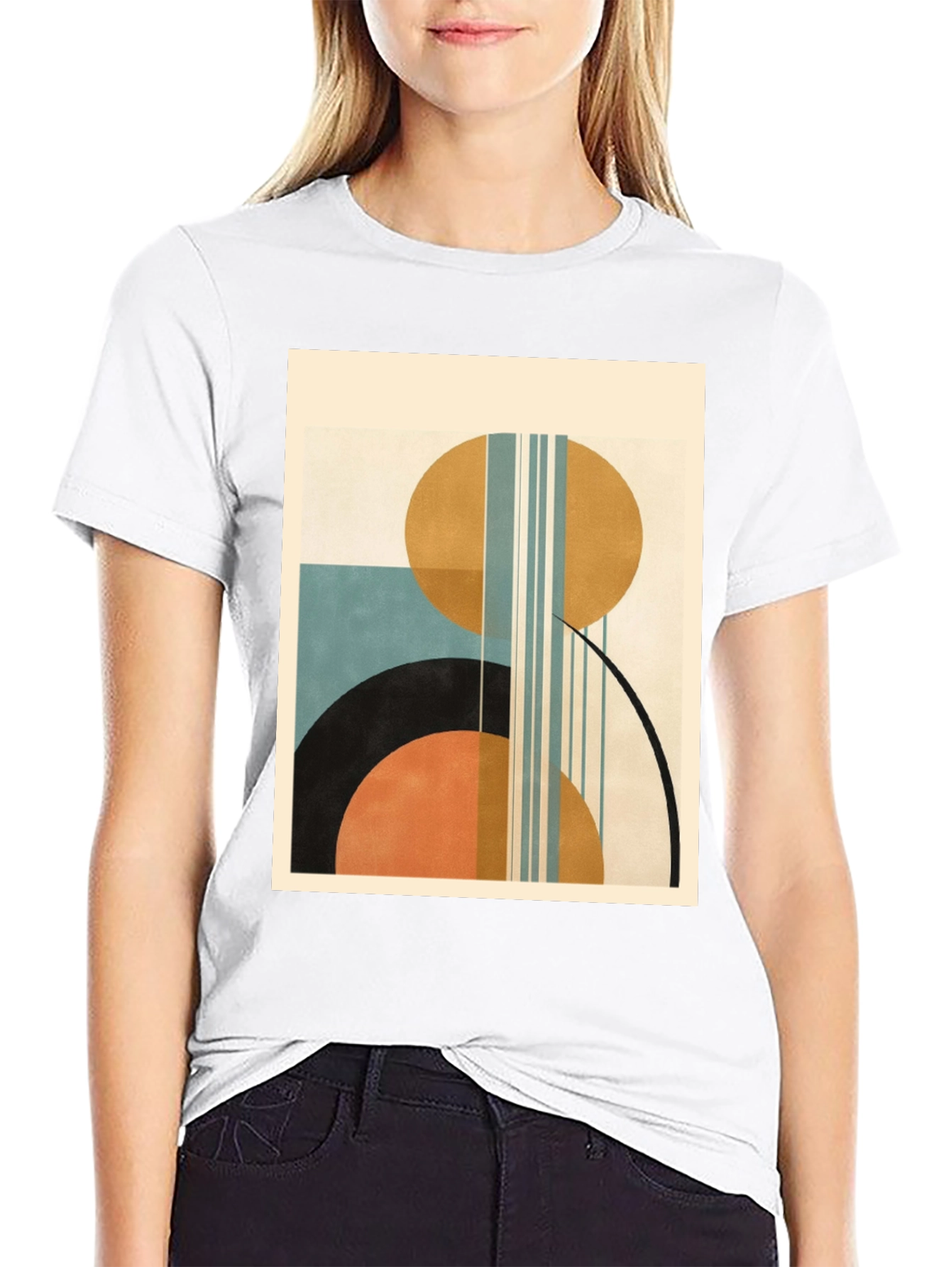 Geometric Art Print Tee - Modern Style