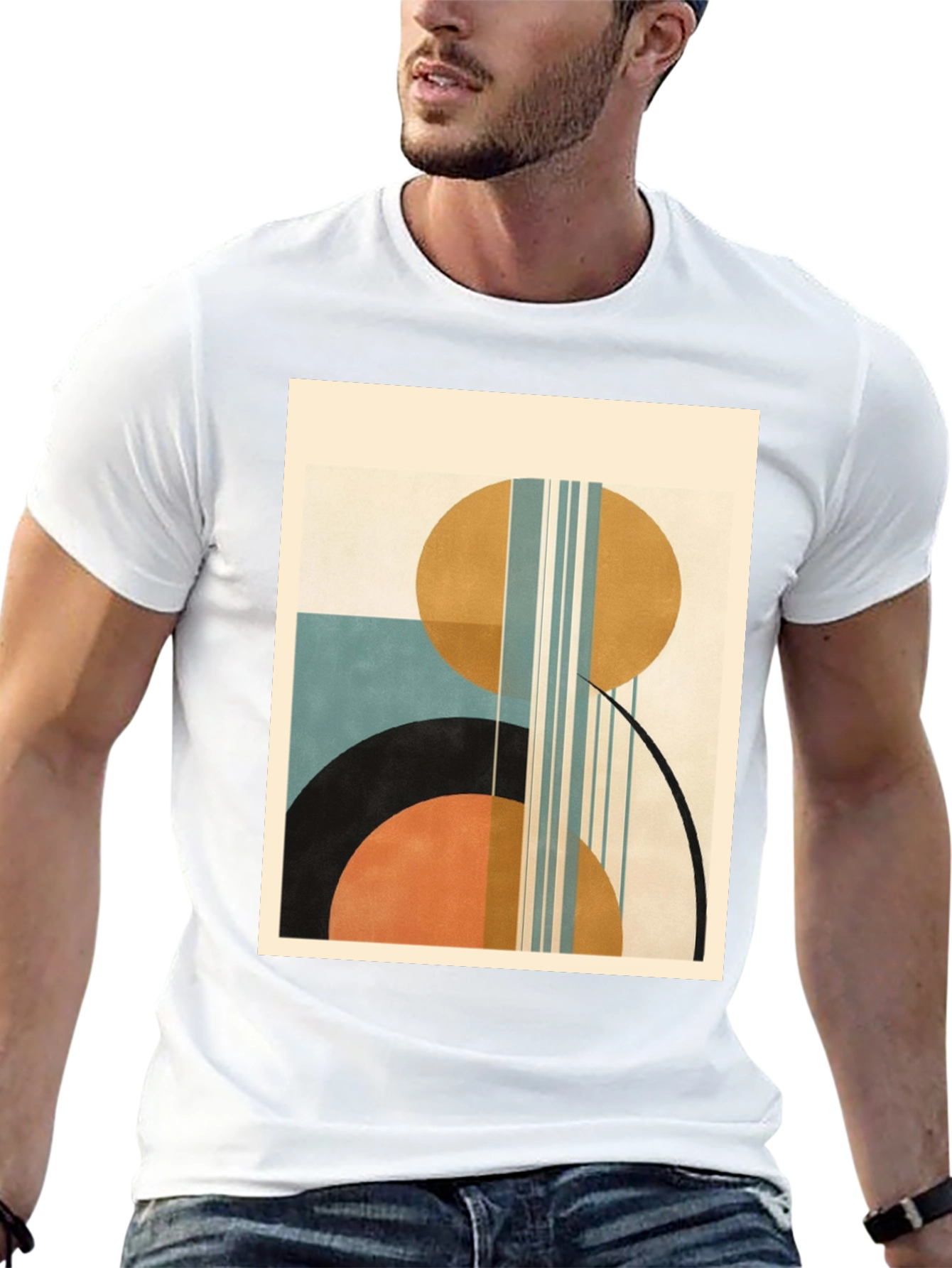 Geometric Art Print Tee - Modern Style