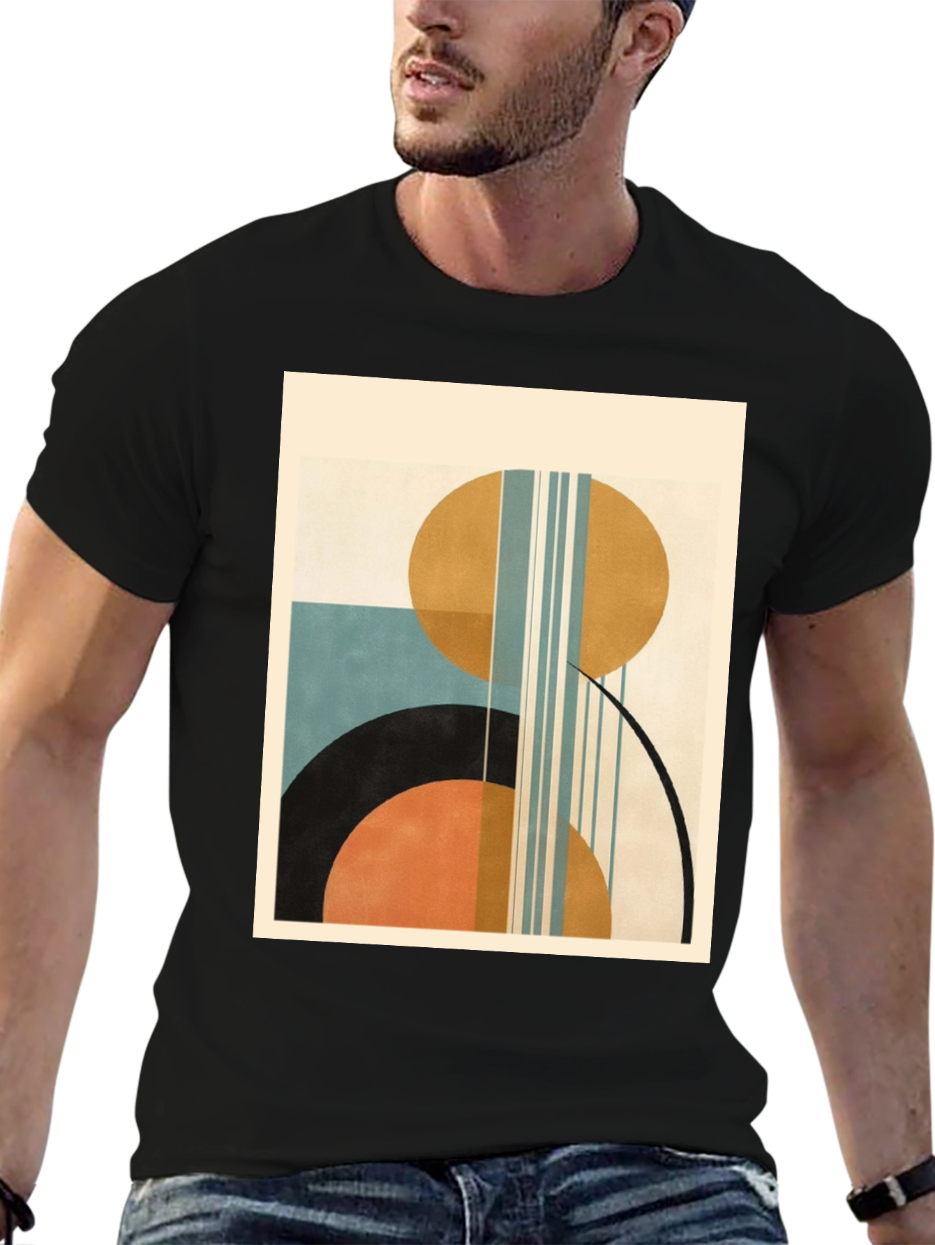 Geometric Art Print Tee - Modern Style