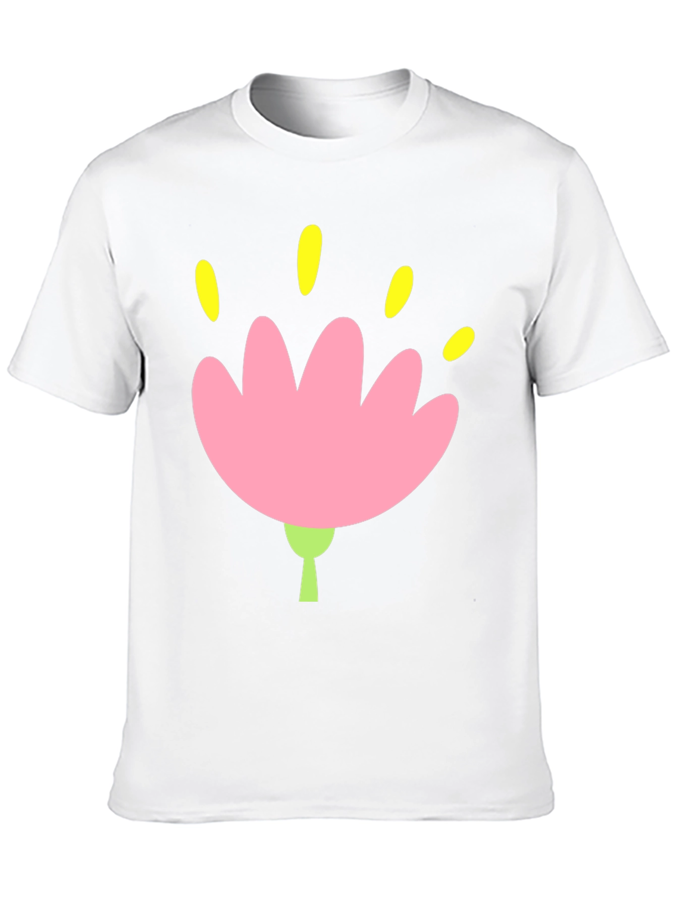 Black Tee with Pink Flower Graphic