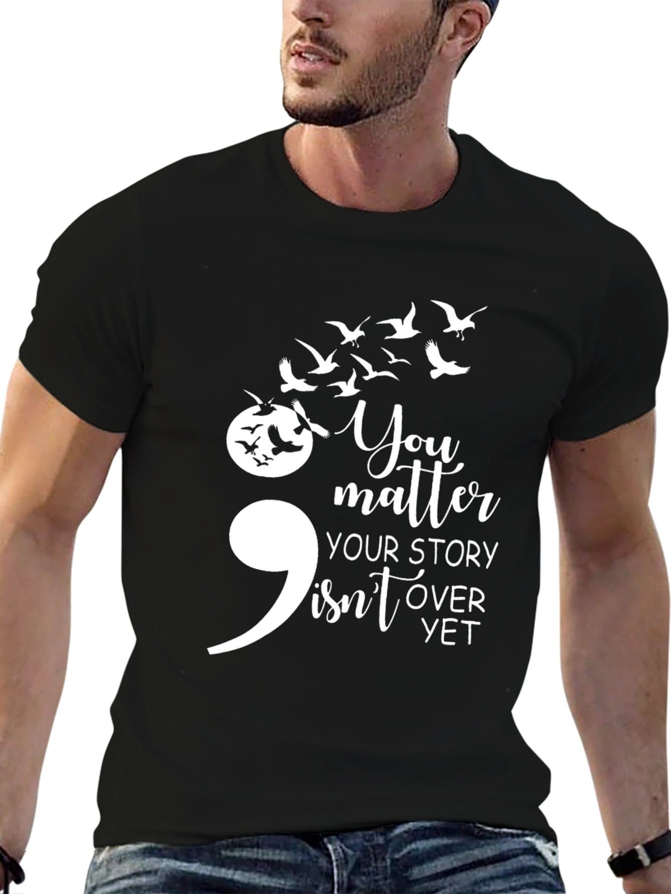 Semicolon Bird T-Shirt: Your Story Isnt Over Yet
