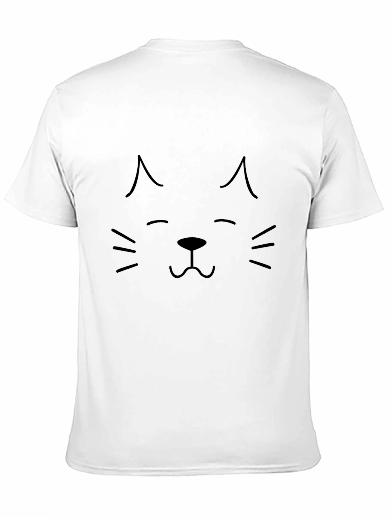 Cute Cat Face Graphic Black T-Shirt